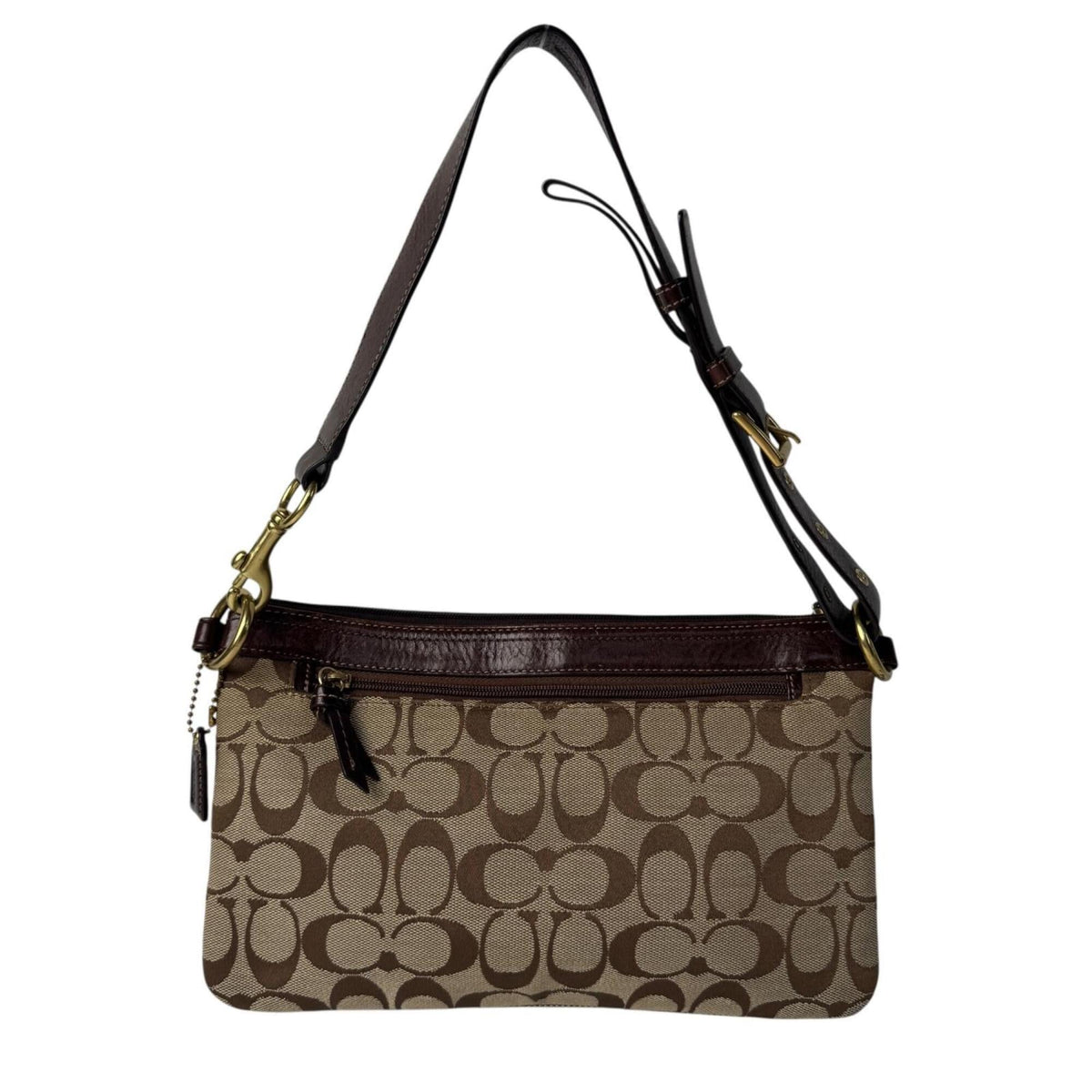 Coach Brown Canvas Leather Shoulder Bag (Pre-Owned)