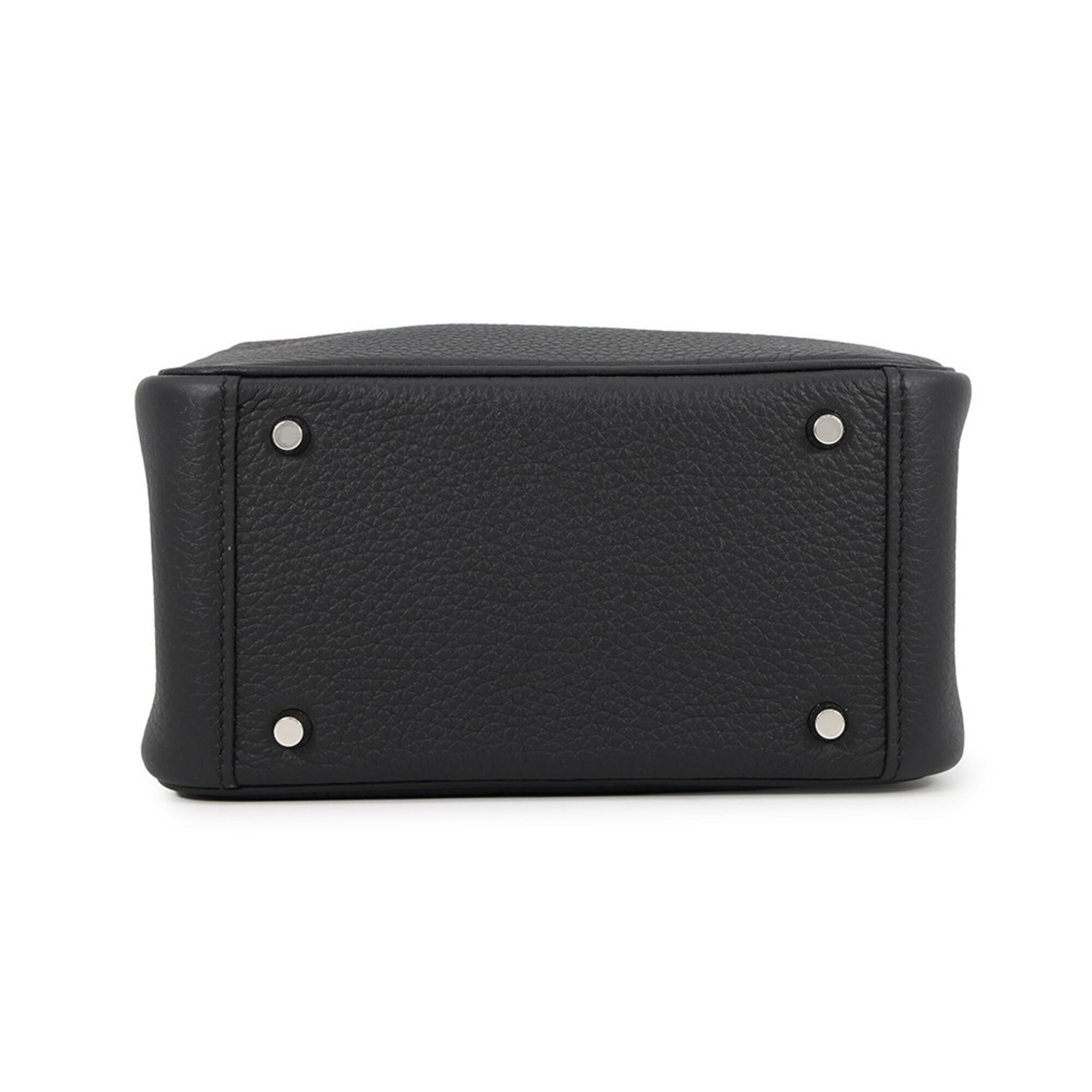 Hermes Black Taurillon Clemence Leather Handbag Shoulder Bag