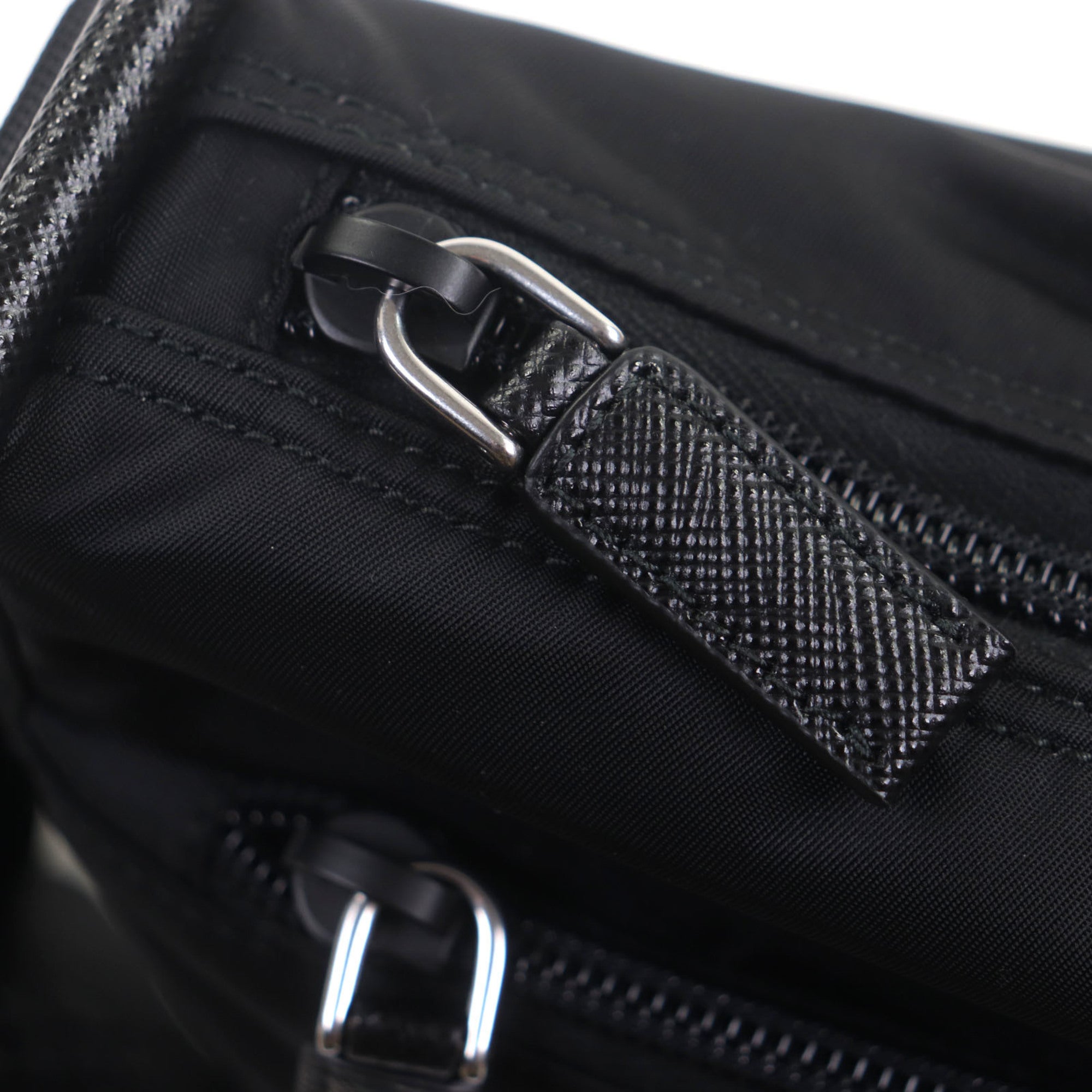 Prada Black Nylon Saffiano Triangle Pouch Shoulder Bag (Pre-Owned)