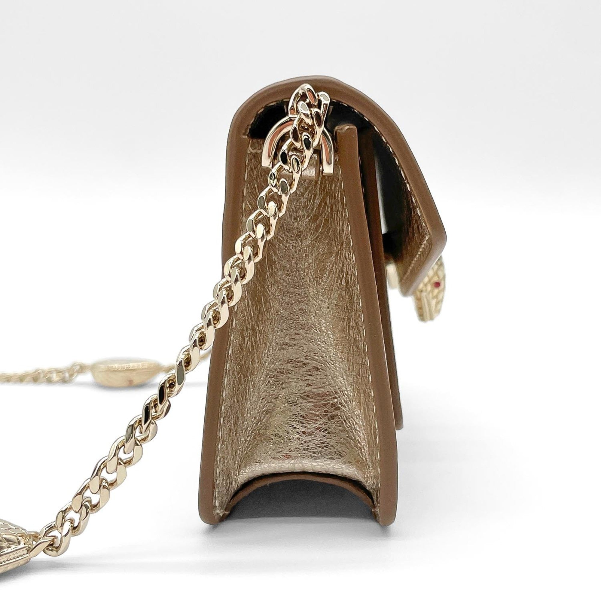 Bvlgari Champagne Gold Leather Shoulder Bag (Pre-Owned)
