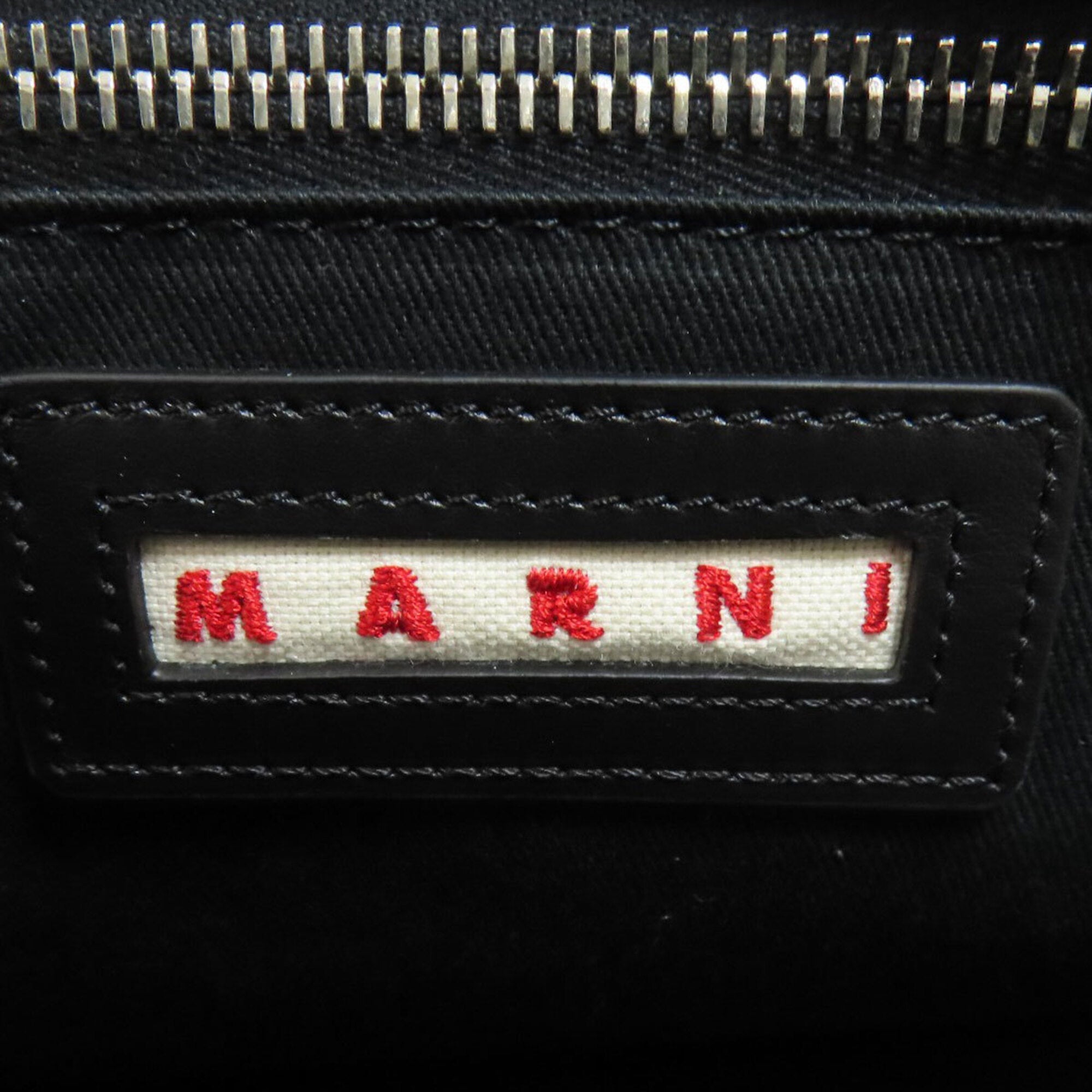 Marni Black White Canvas Tote Bag (Pre-Owned)