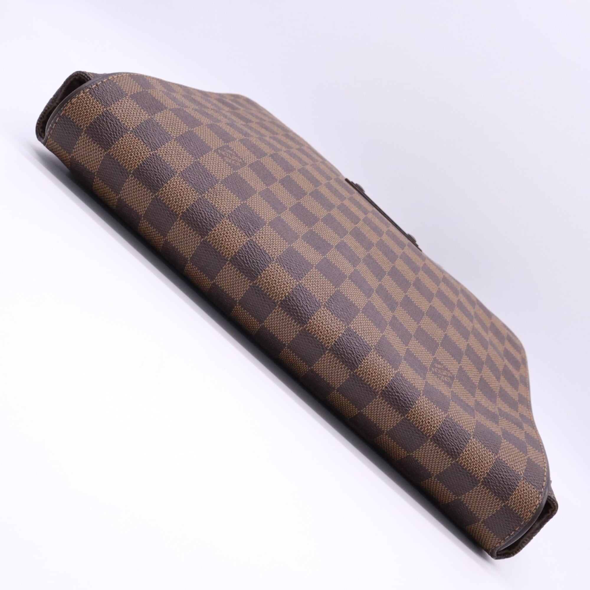 Louis Vuitton Beige Brown Coated Canvas Leather Shoulder Bag (Pre-Owned)