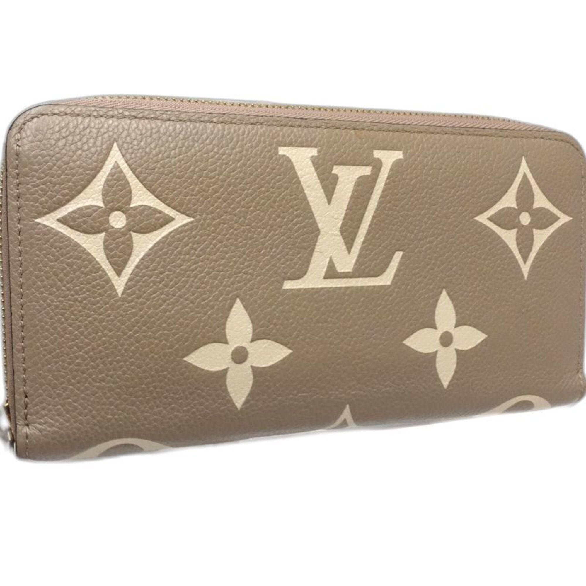 Louis Vuitton Cream Tourterelle Leather Long Wallet (Bi-Fold) (Pre-Owned)