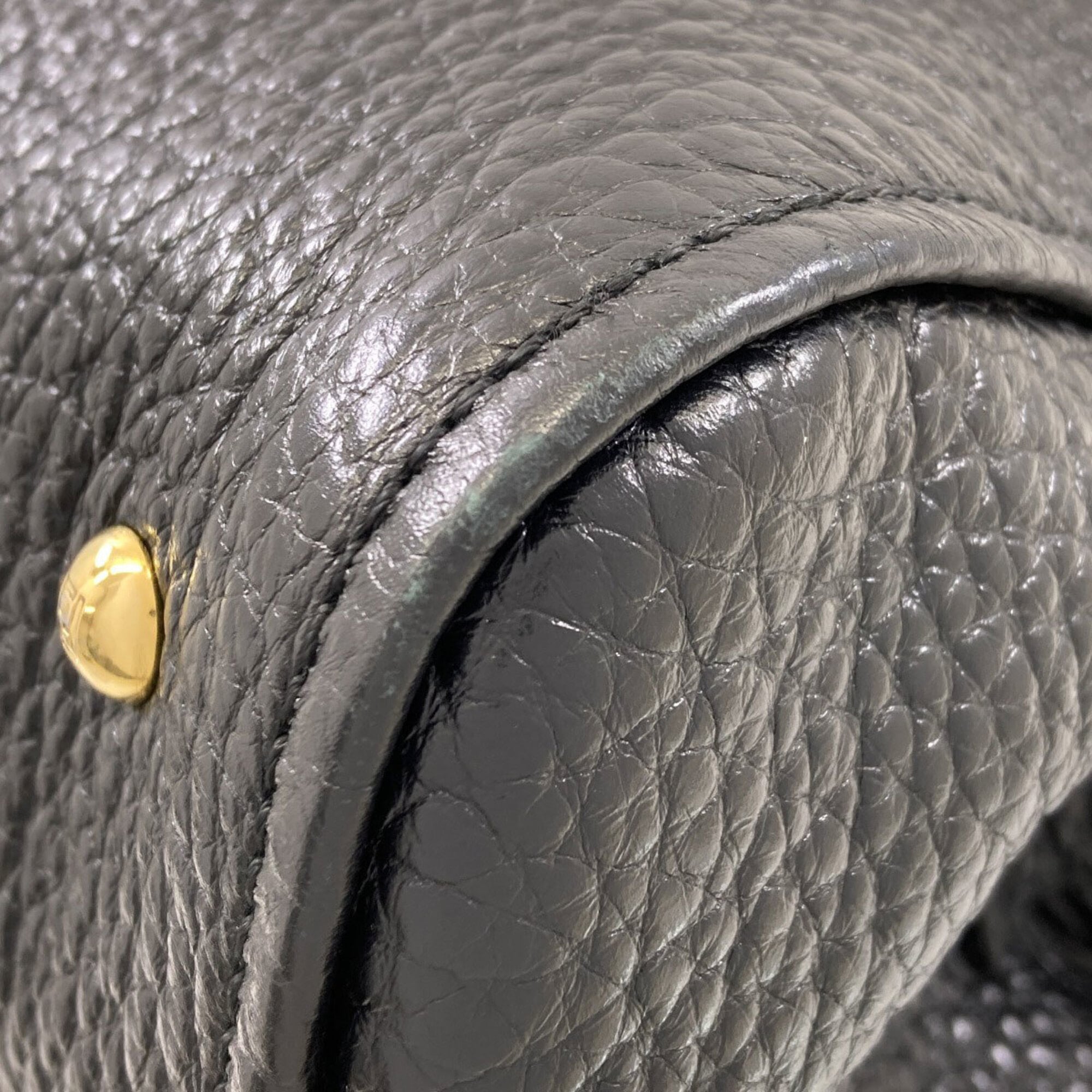 Fendi Chameleon Black Leather Tote Bag (Pre-Owned)