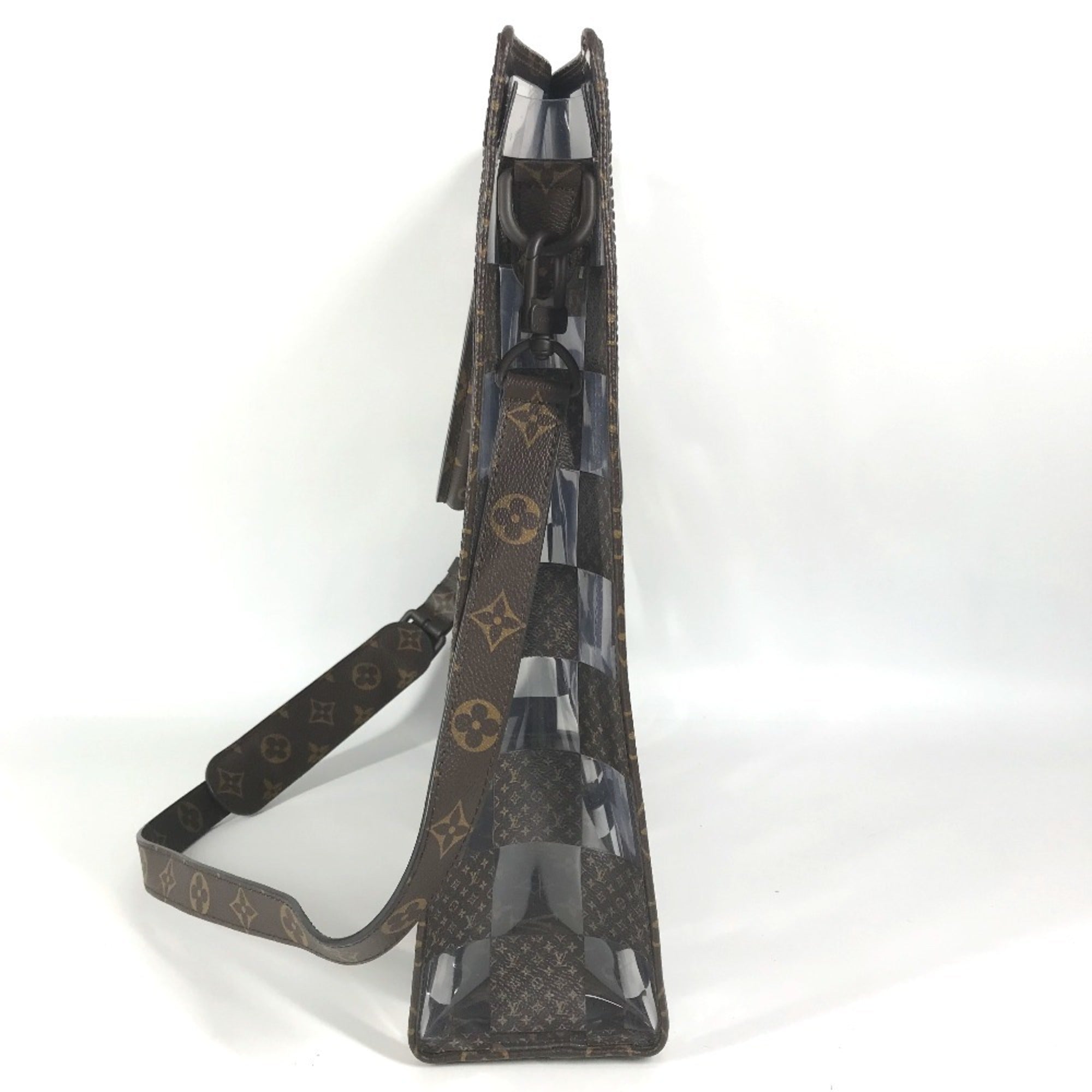 Louis Vuitton Brown Clear Monogram Vinyl Handbag Tote Bag (Pre-Owned)