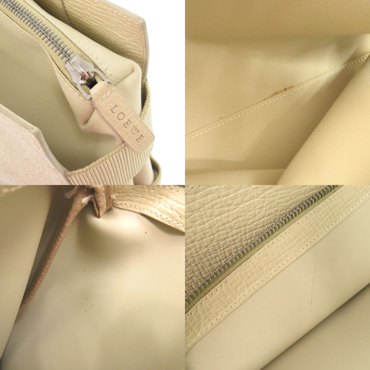 Loewe Ivory Leather Handbag Tote Bag (Pre-Owned)