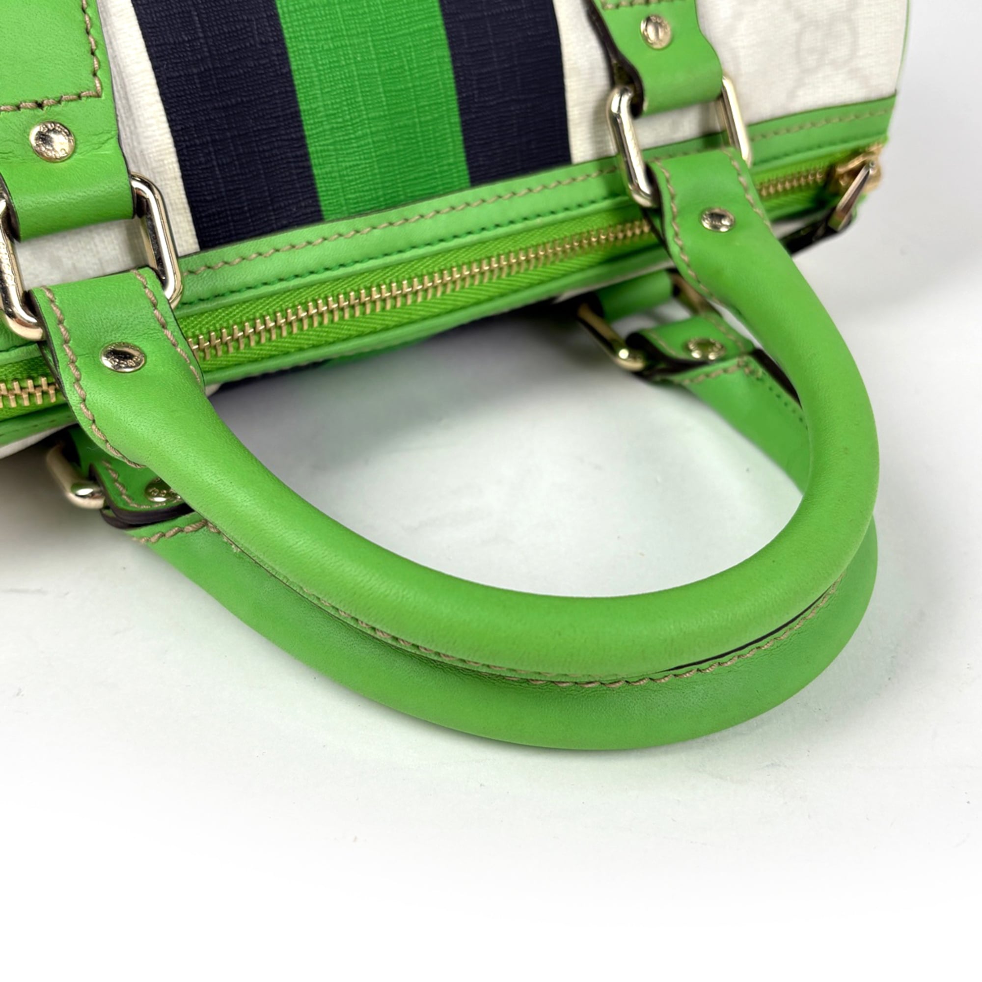 Gucci Black Green White Gg Supreme Handbag (Pre-Owned)