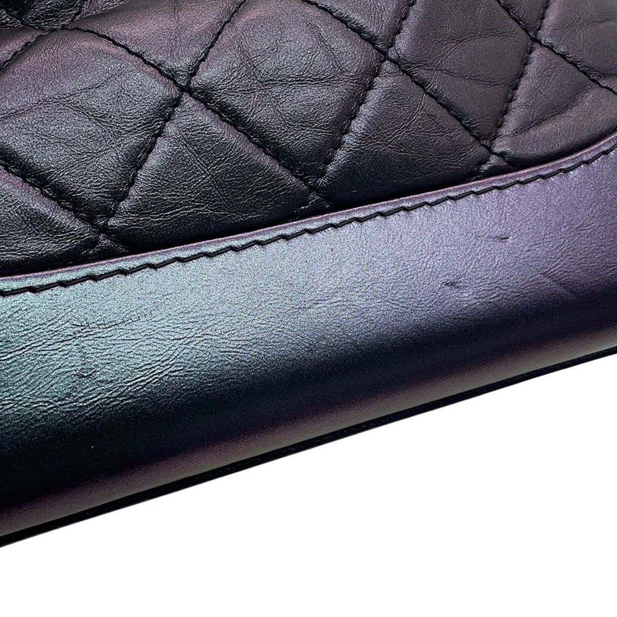Chanel Metallic Purple Leather Handbag Shoulder Bag (Pre-Owned)