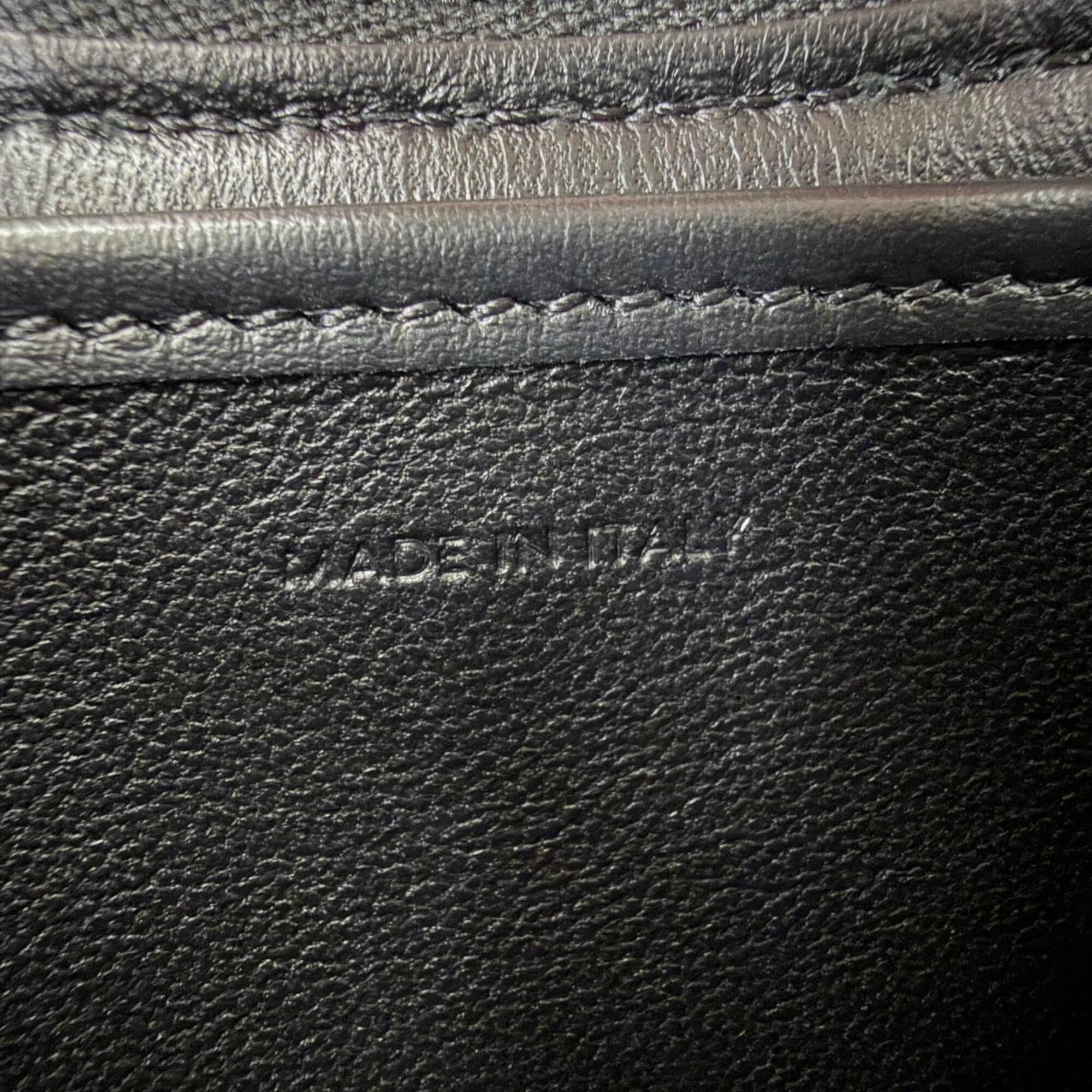 Celine Black Red Color Leather Shoulder Bag (Pre-Owned)