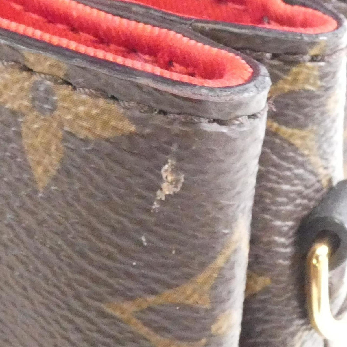 Louis Vuitton Coquelicots Marron Peche Coated Canvas Handbag (Pre-Owned)
