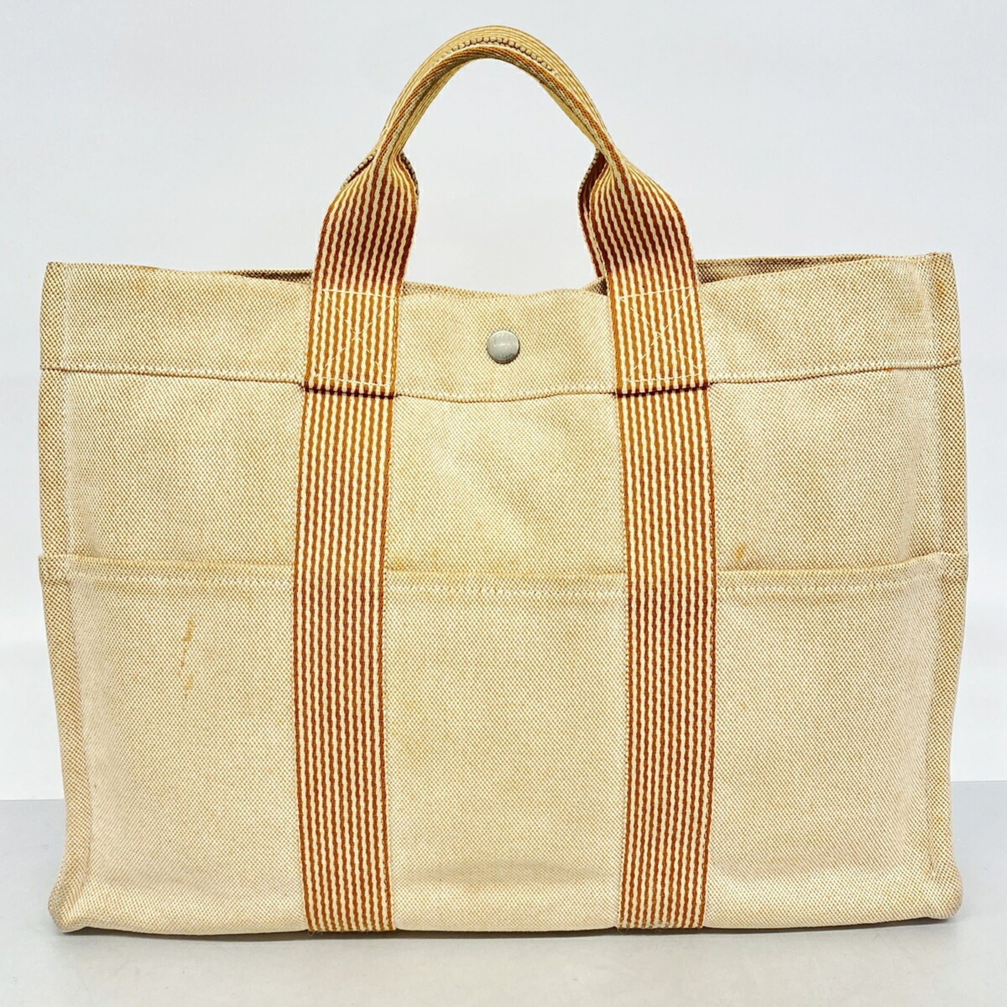 Hermes Orange Canvas Tote Bag (Pre-Owned)
