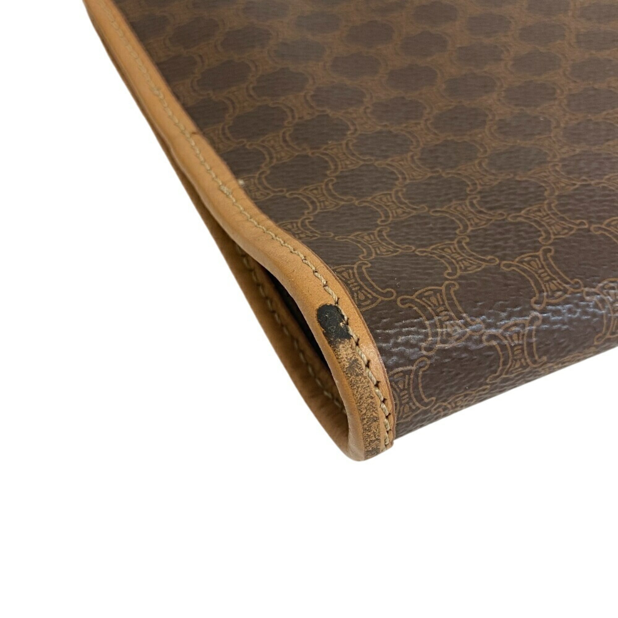Celine Macadam Beige Leather Clutch Bag (Pre-Owned)