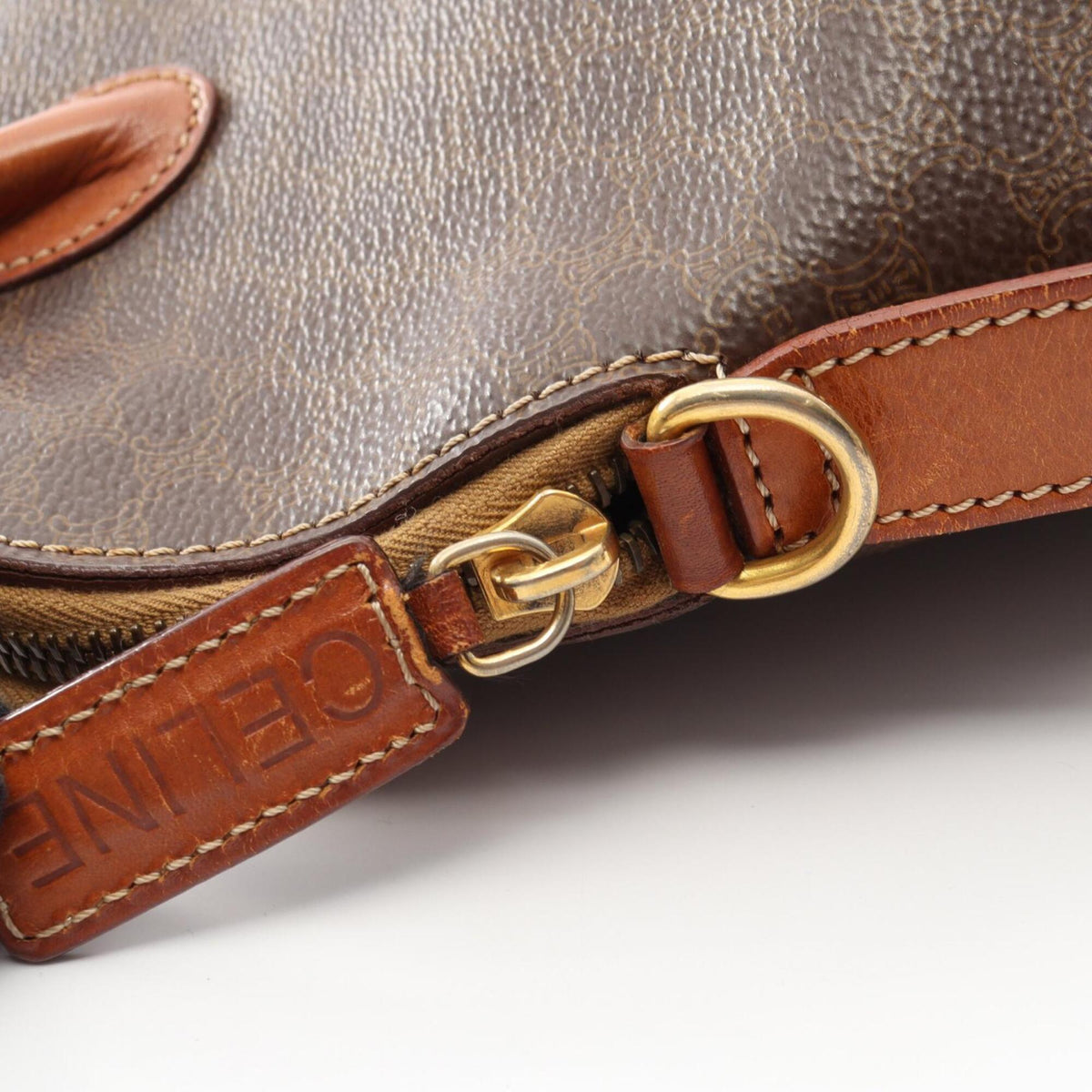 Celine Brown Coated Canvas Leather Handbag (Pre-Owned)