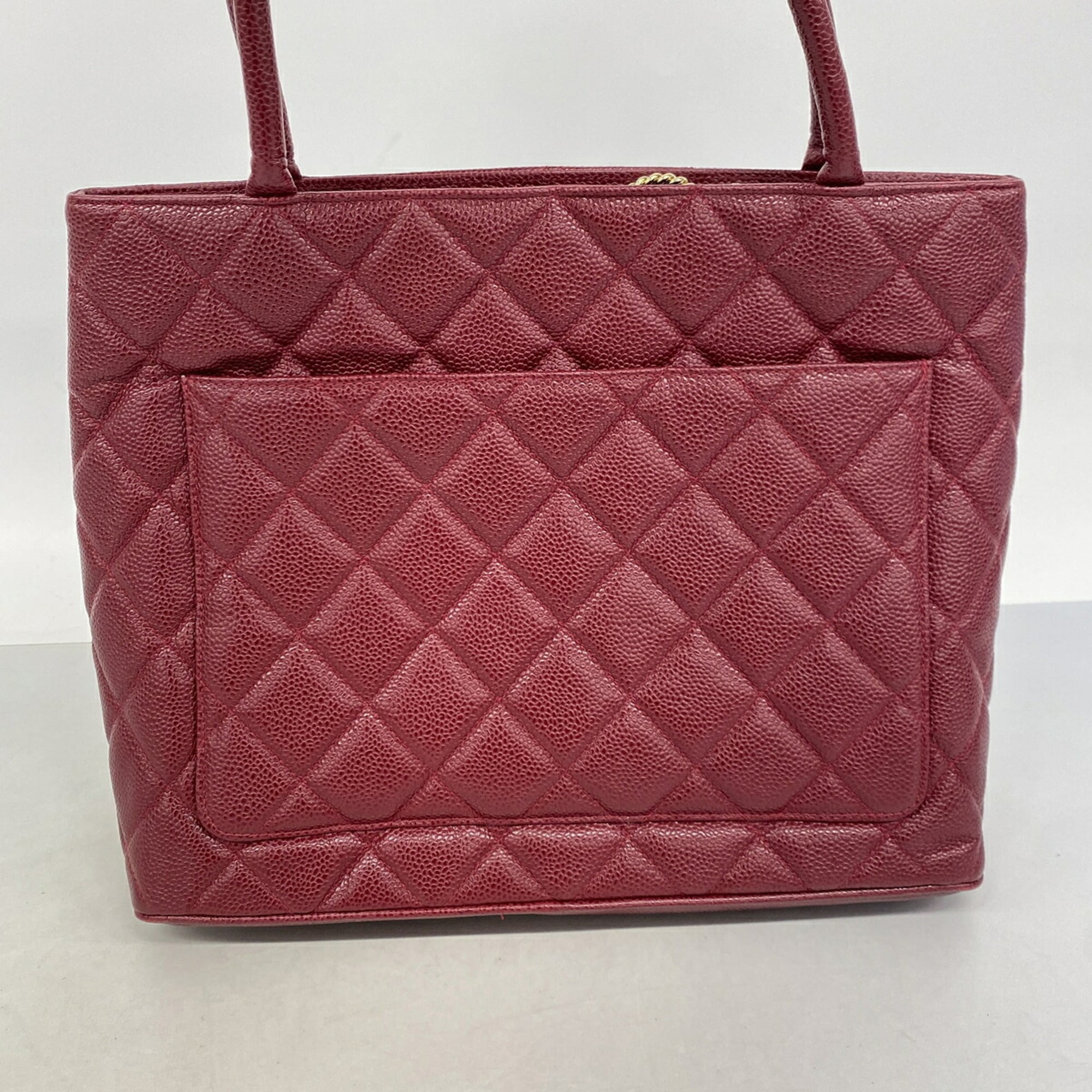 Chanel Bordeaux Grained Calfskin Tote Bag (Pre-Owned)