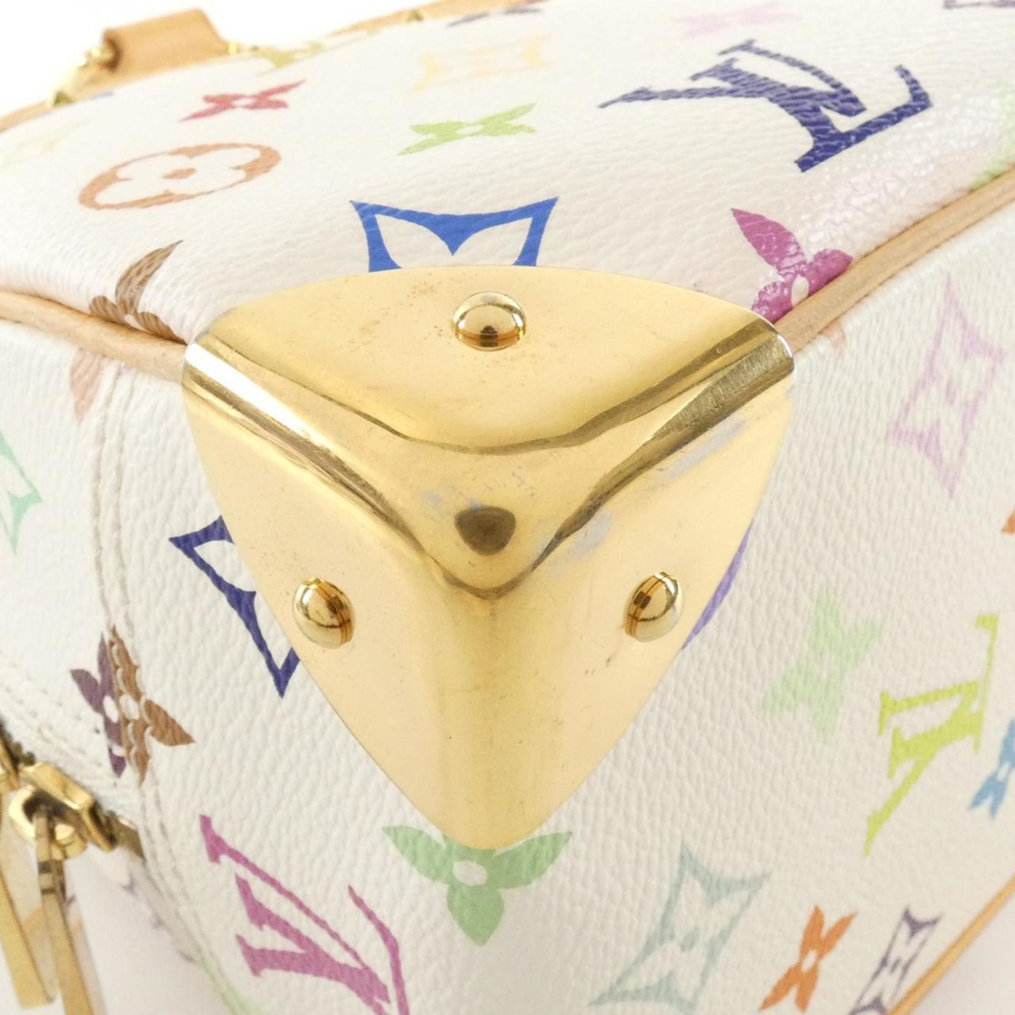 Louis Vuitton Beige White Coated Canvas Handbag (Pre-Owned)
