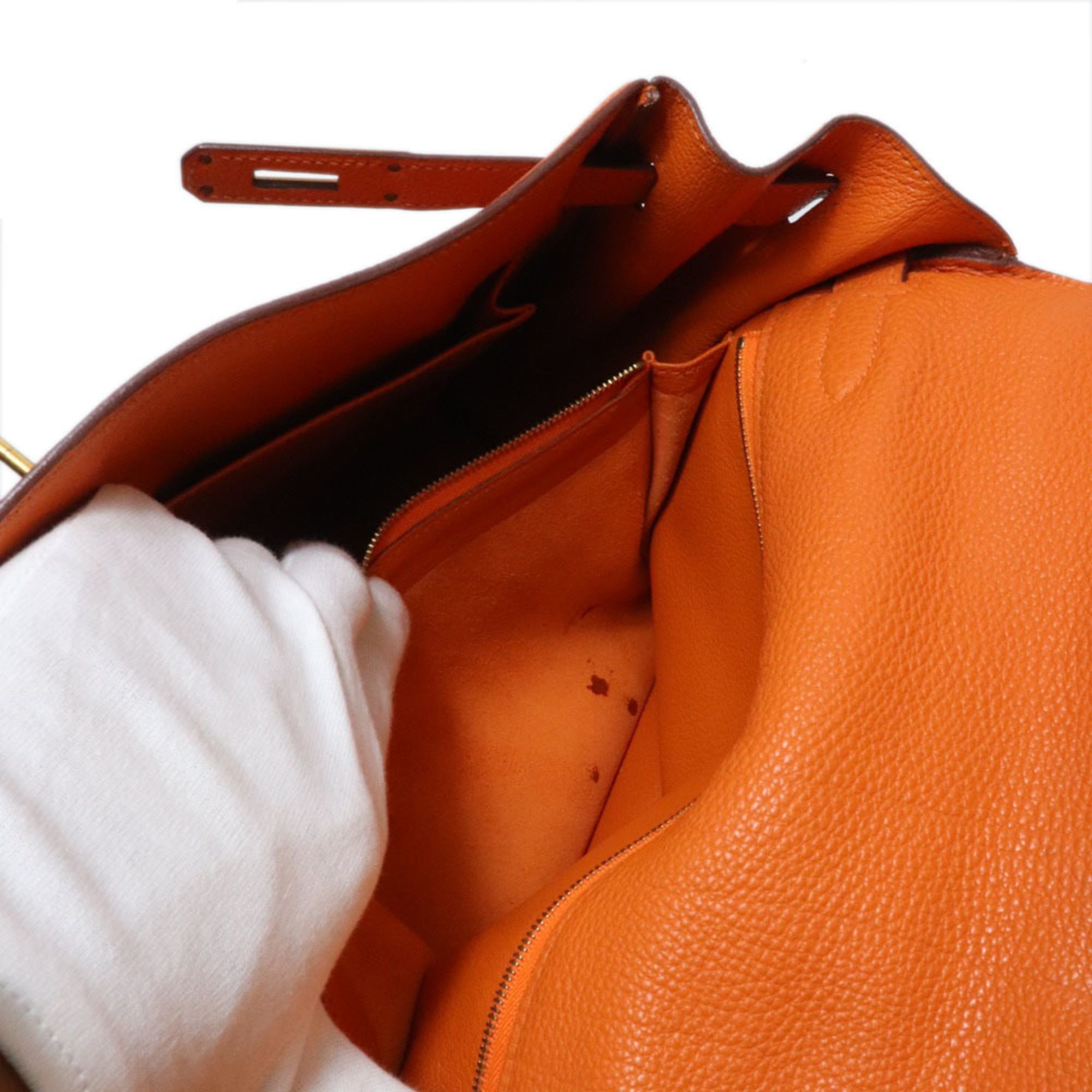 Hermes Orange Togo Leather Handbag Shoulder Bag (Pre-Owned)