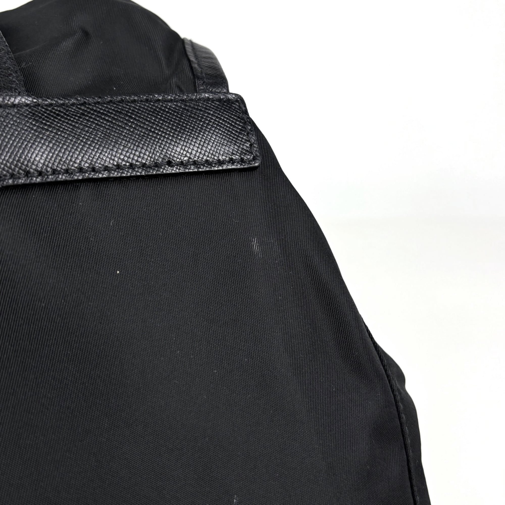 Prada Black Nylon Leather Backpack (Pre-Owned)