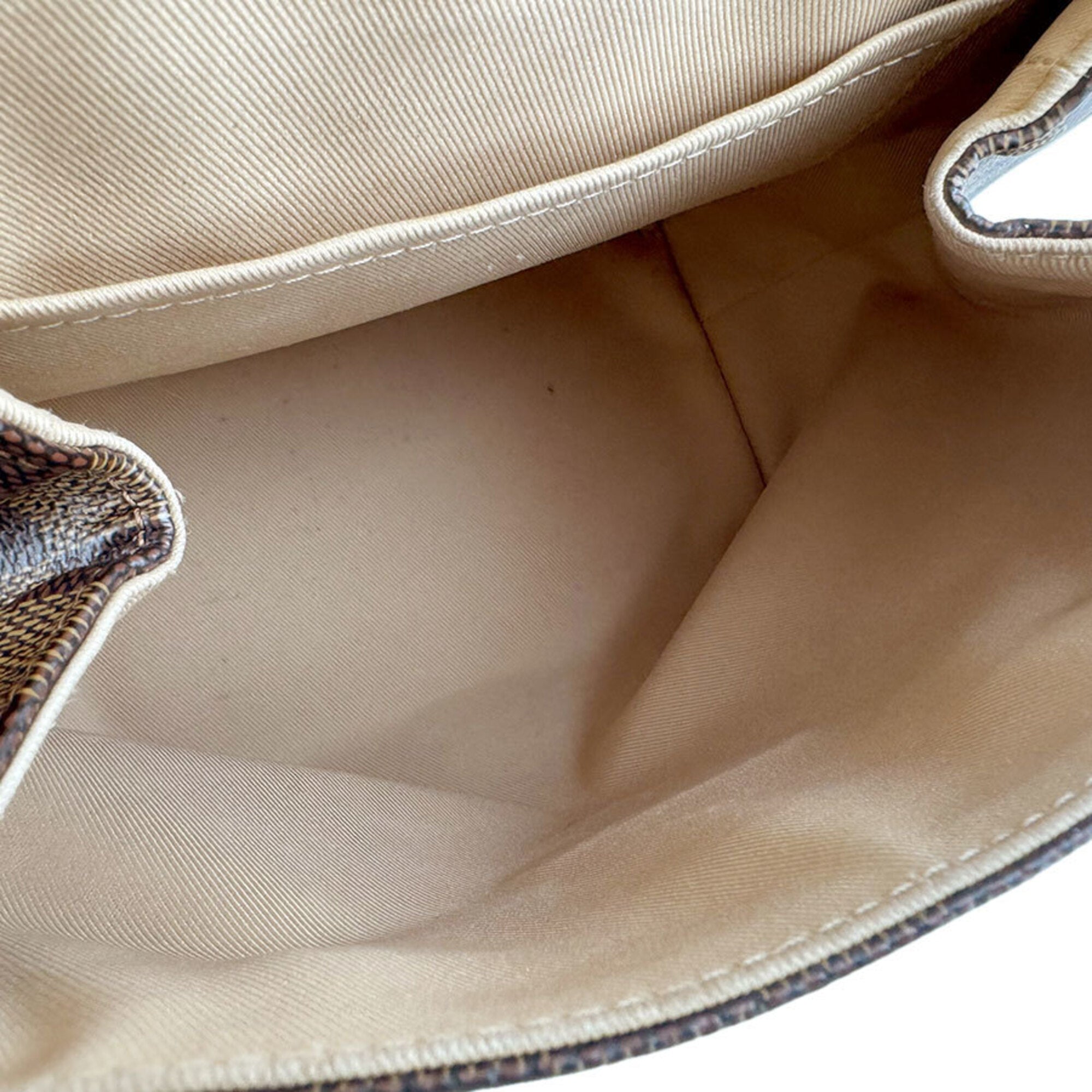 Louis Vuitton Beige Brown Damier Canvas Leather Backpack (Pre-Owned)