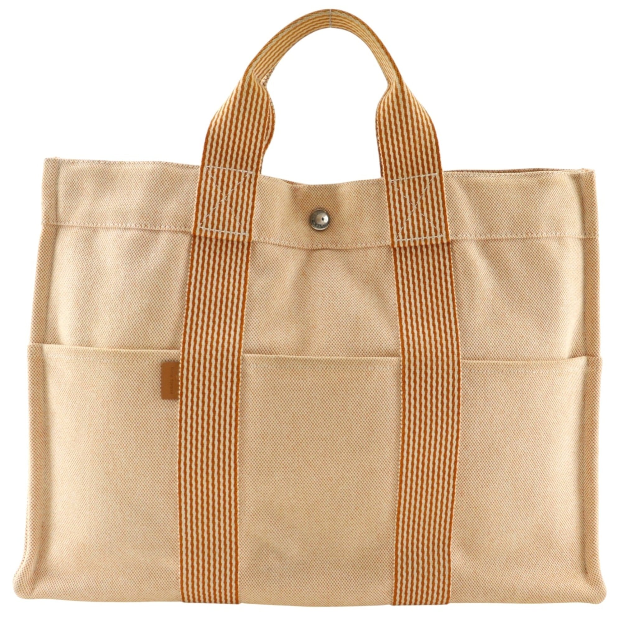 Hermes Orange Canvas Handbag (Pre-Owned)