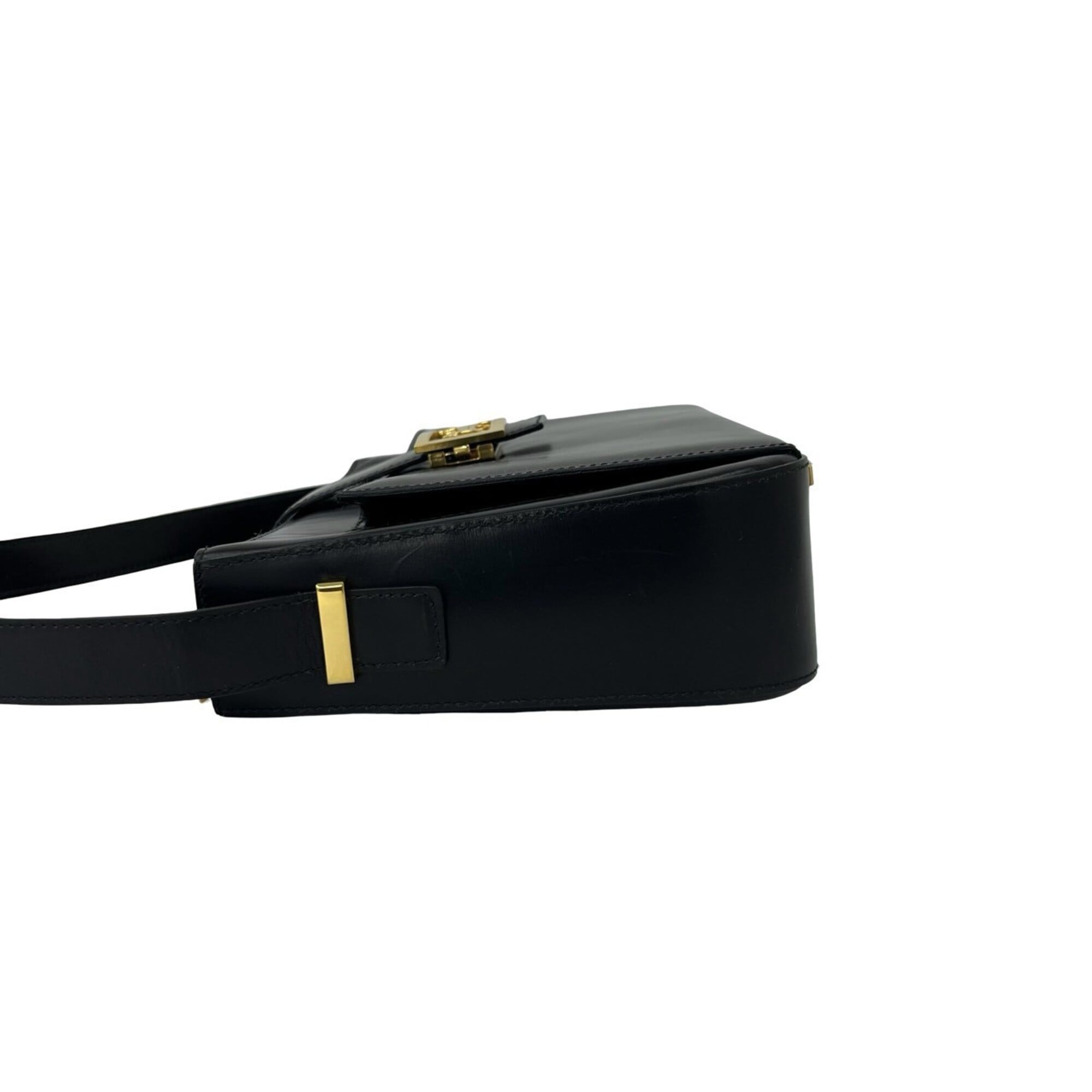 Celine Black Leather Crossbody Bag Pochette Shoulder Bag (Pre-Owned)