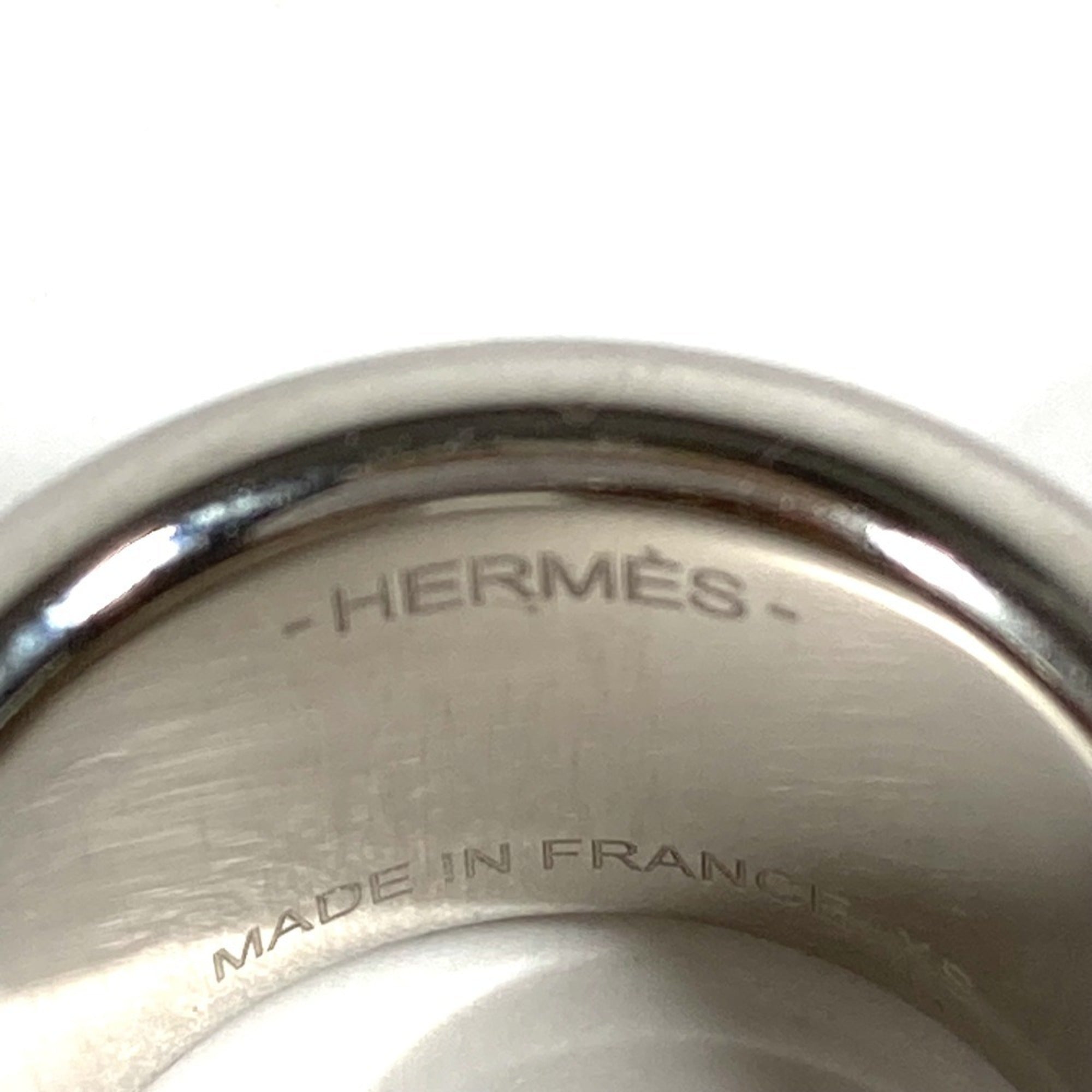 Hermes Etoupe Gray Gray Leather Band Ring (Pre-Owned)
