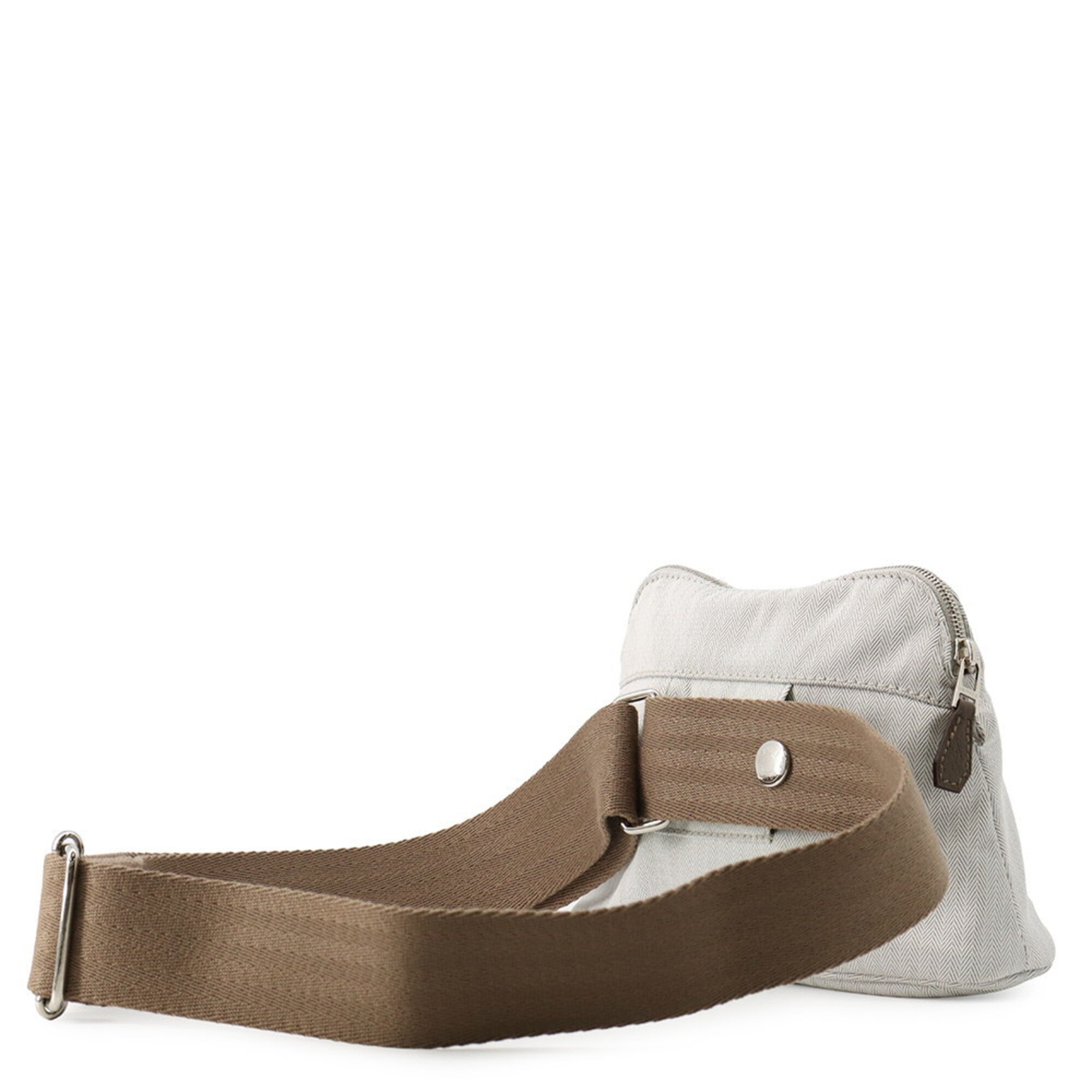 Hermes Beige Etoupe Gray Cotton Polyamide Fanny Pack Handbag (Pre-Owned)