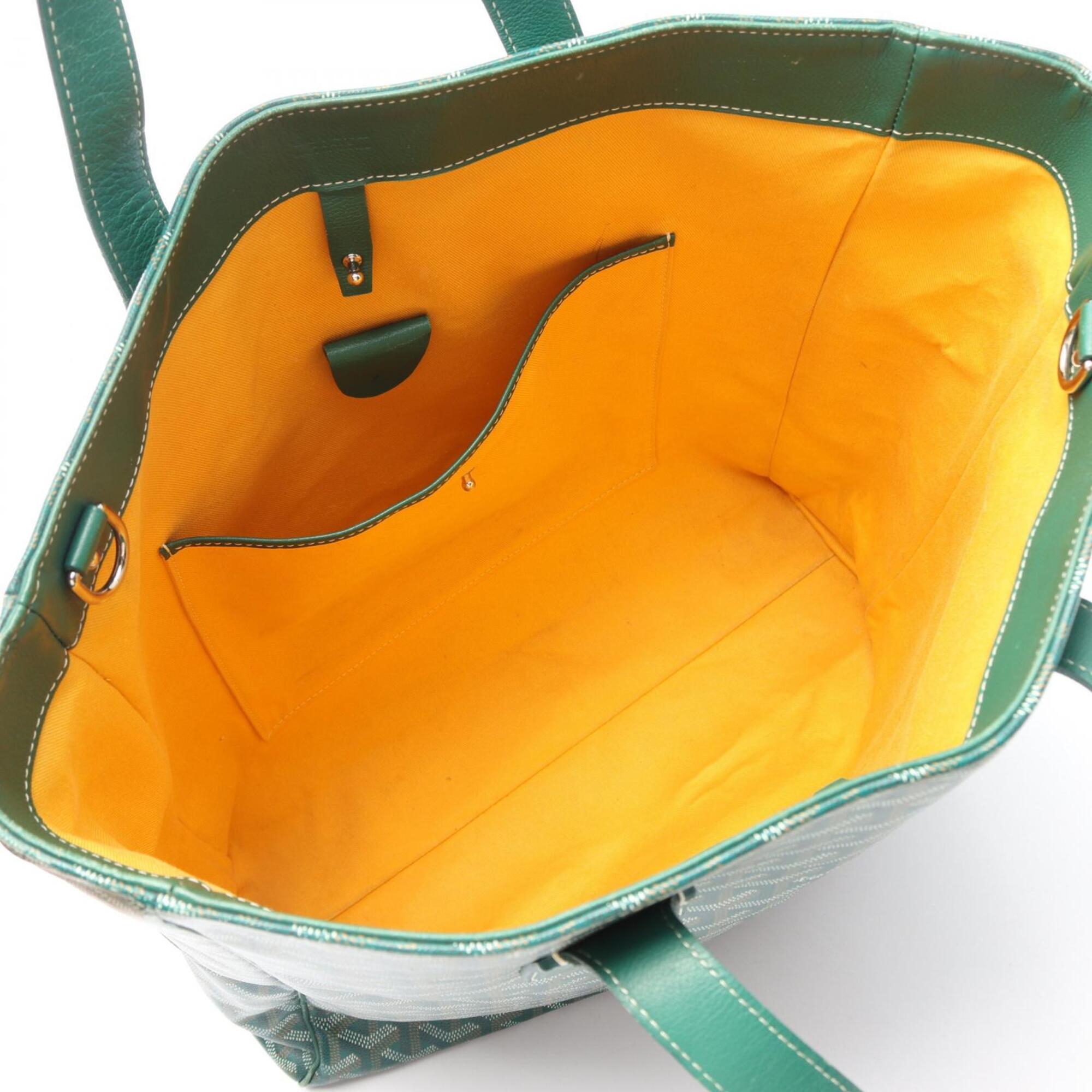 Goyard Green Multi-Color Coated Canvas Handbag Tote Bag (Pre-Owned)