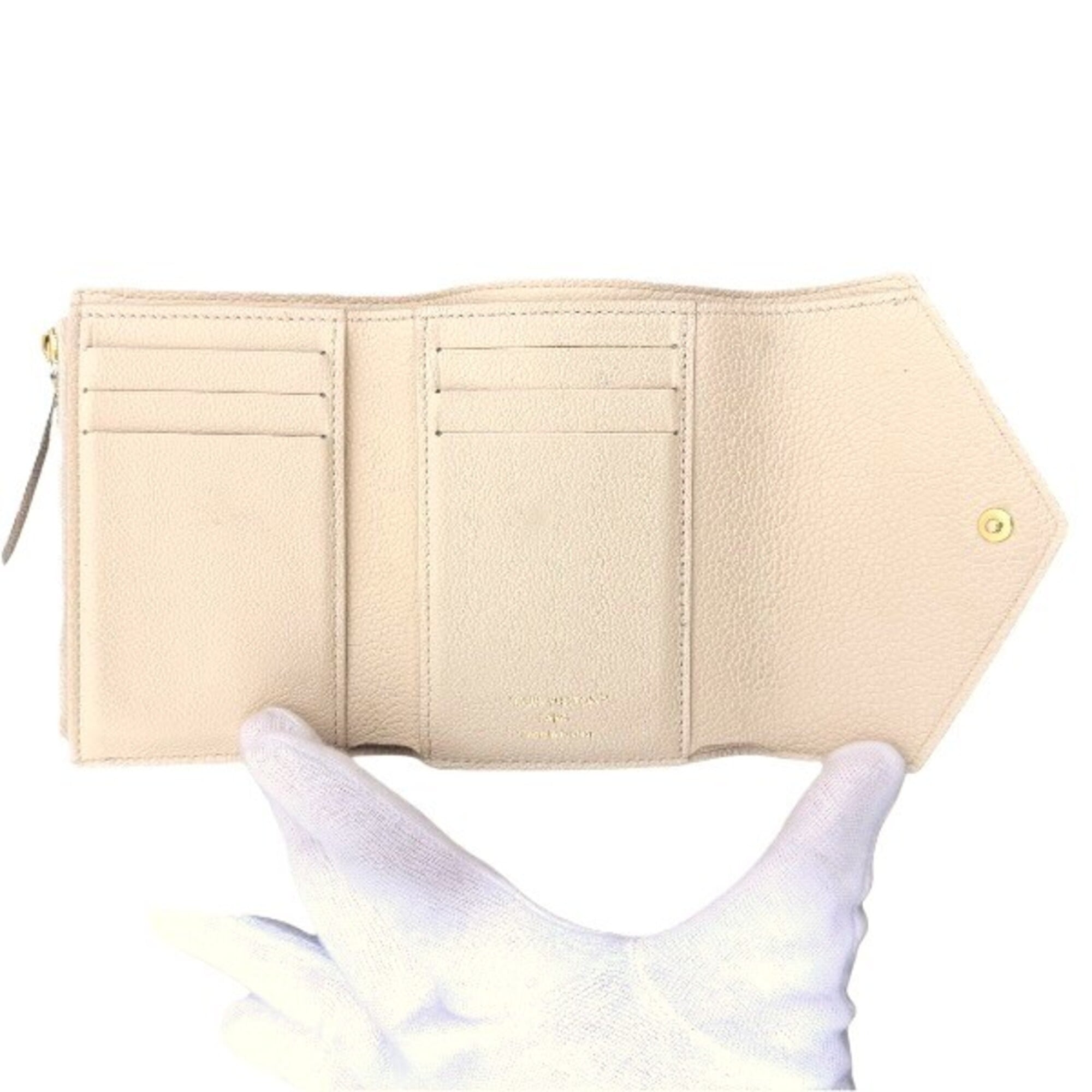 Louis Vuitton Cream Monogram Empreinte Leather Wallet (Tri-Fold) (Pre-Owned)