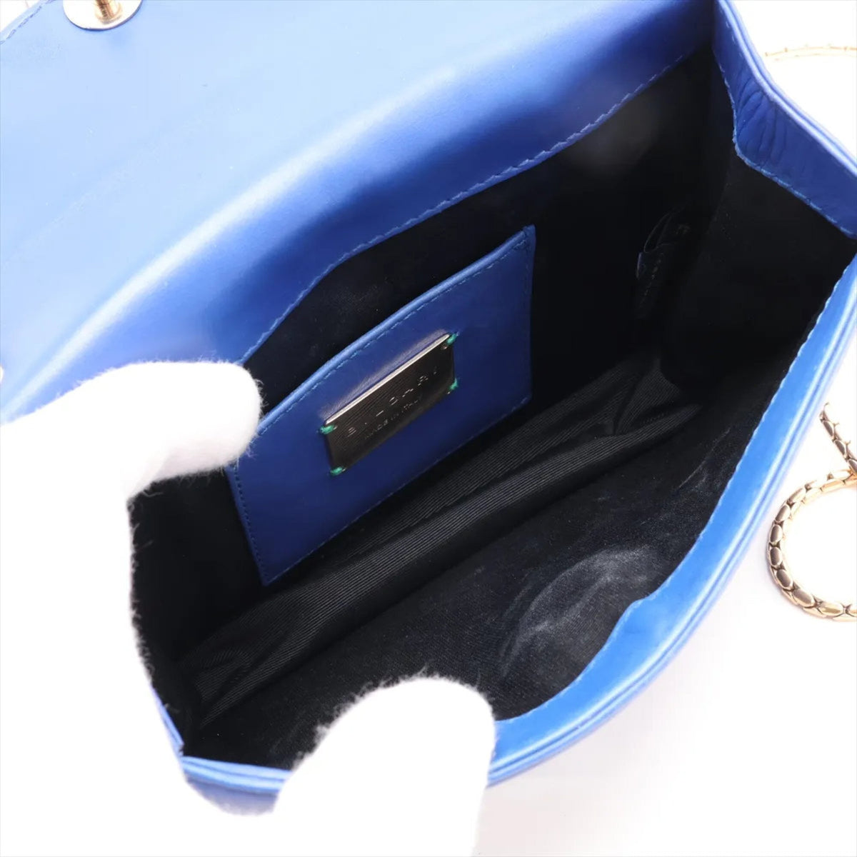 Bvlgari Blue Leather Crossbody Bag Shoulder Bag (Pre-Owned)