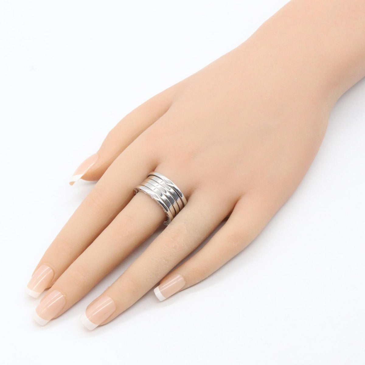 Bvlgari Silver White Gold (18K) Band Ring (Pre-Owned)