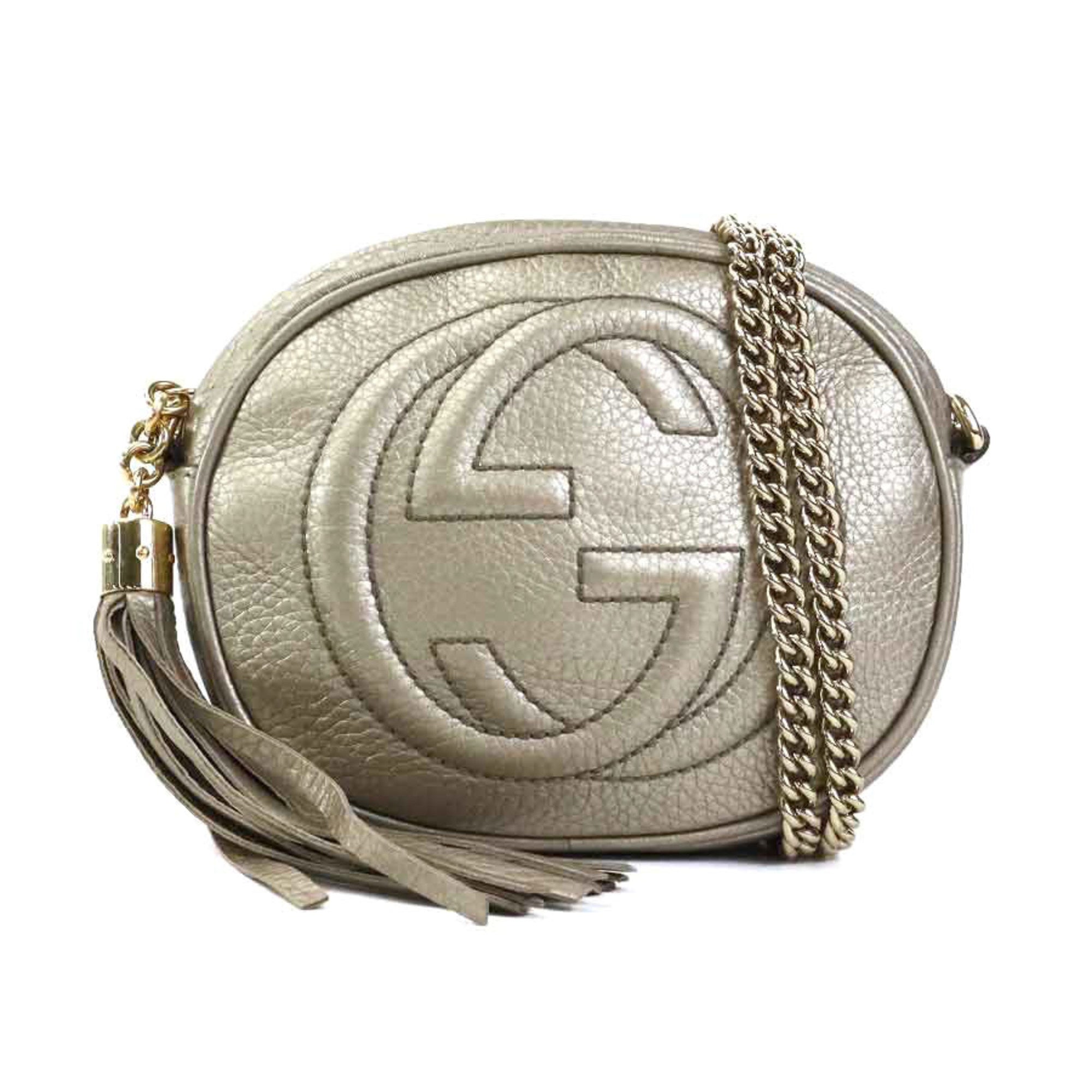 Gucci Gold Leather Shoulder Bag (Pre-Owned)