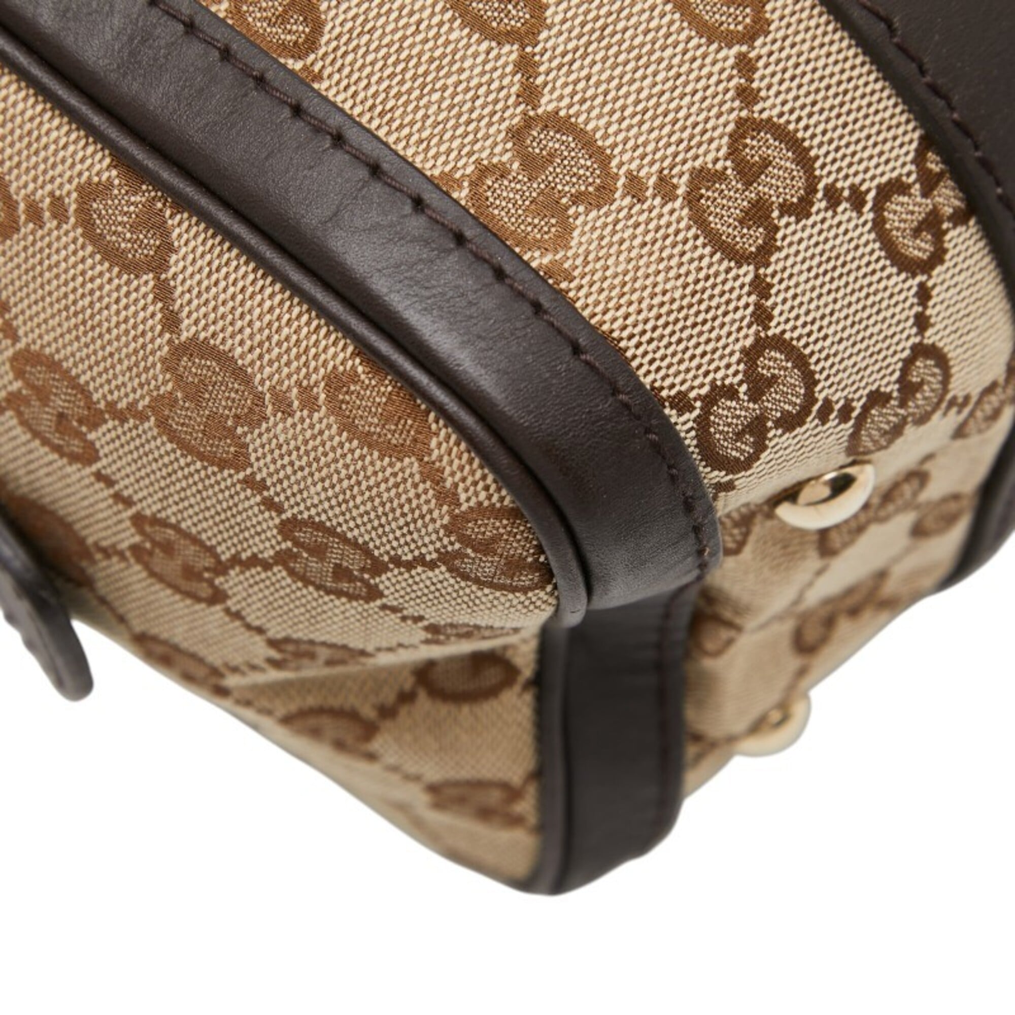 Gucci Beige Multi-Color Canvas Leather Handbag Shoulder Bag (Pre-Owned)