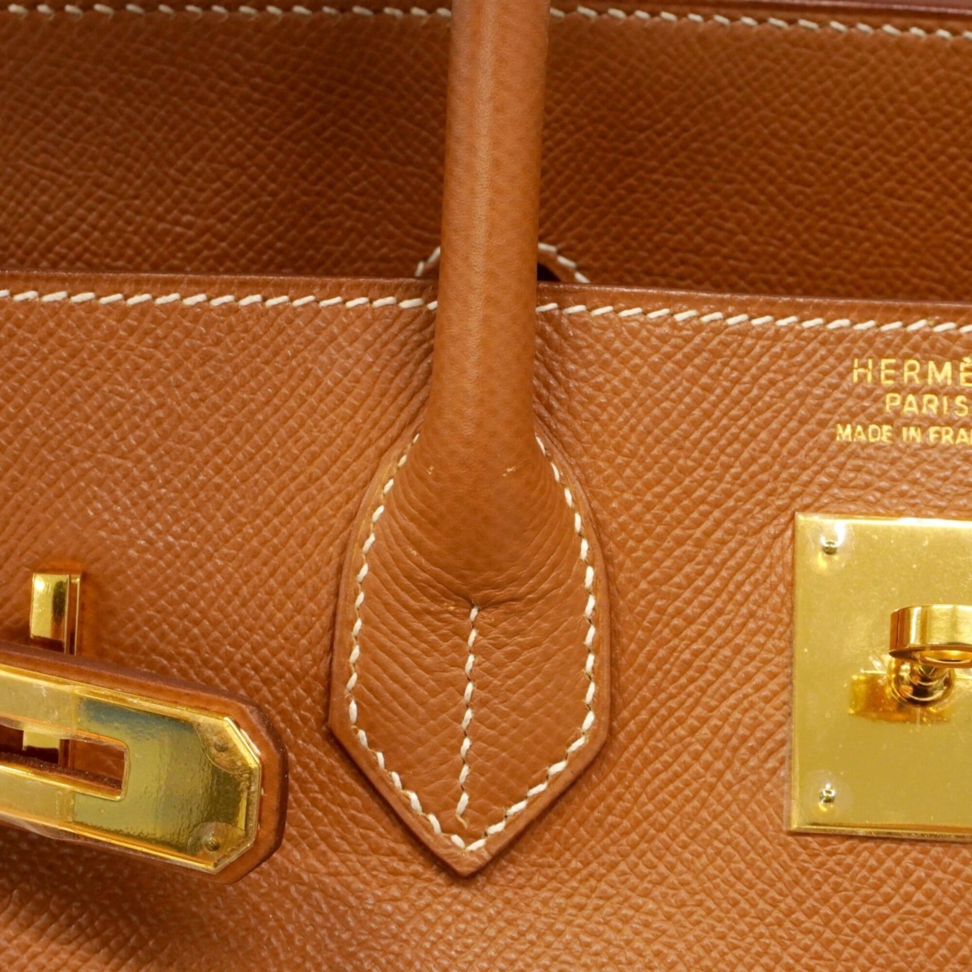 Hermes Gold Courchevel Leather Handbag (Pre-Owned)