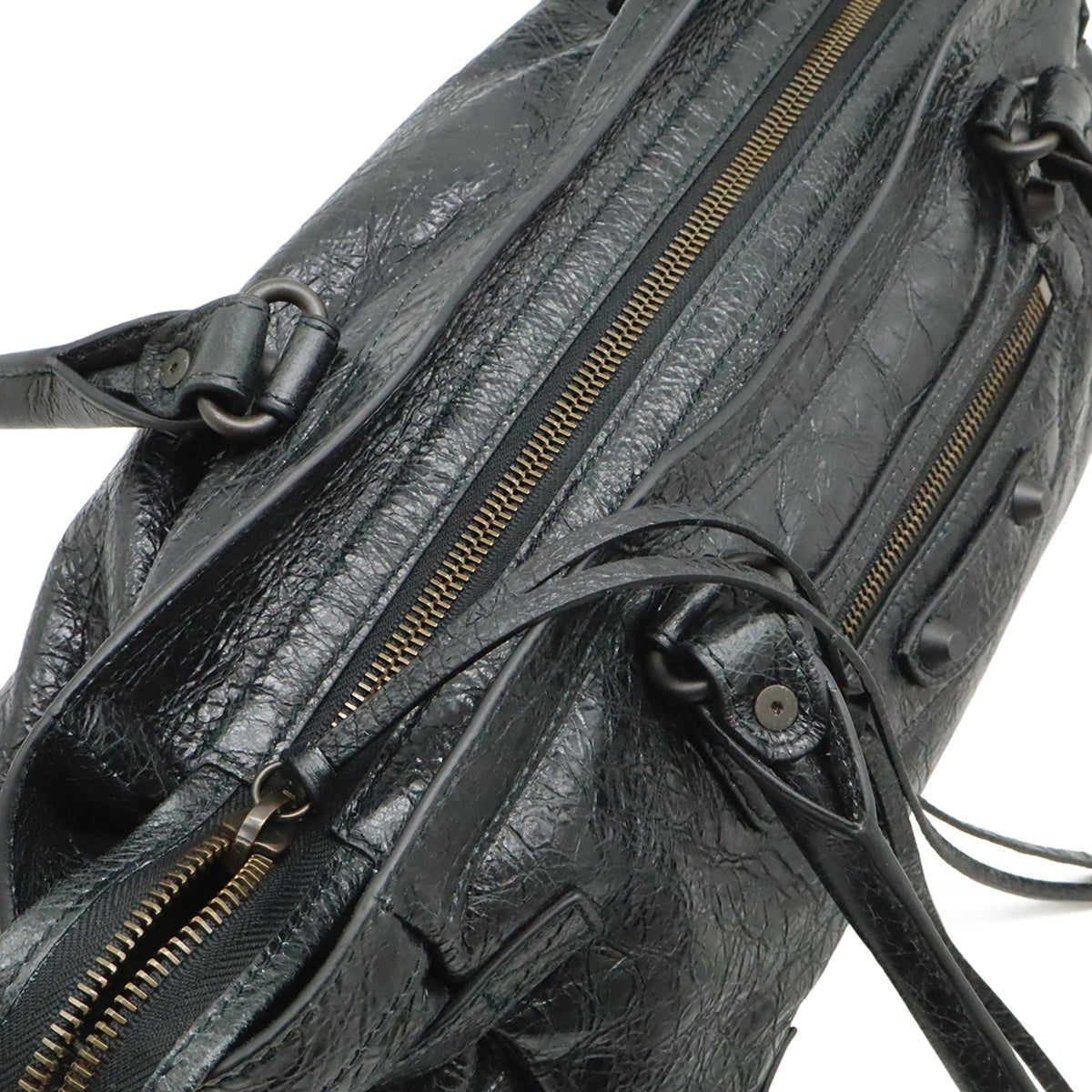 Balenciaga Black Leather Shoulder Bag Tote Bag (Pre-Owned)
