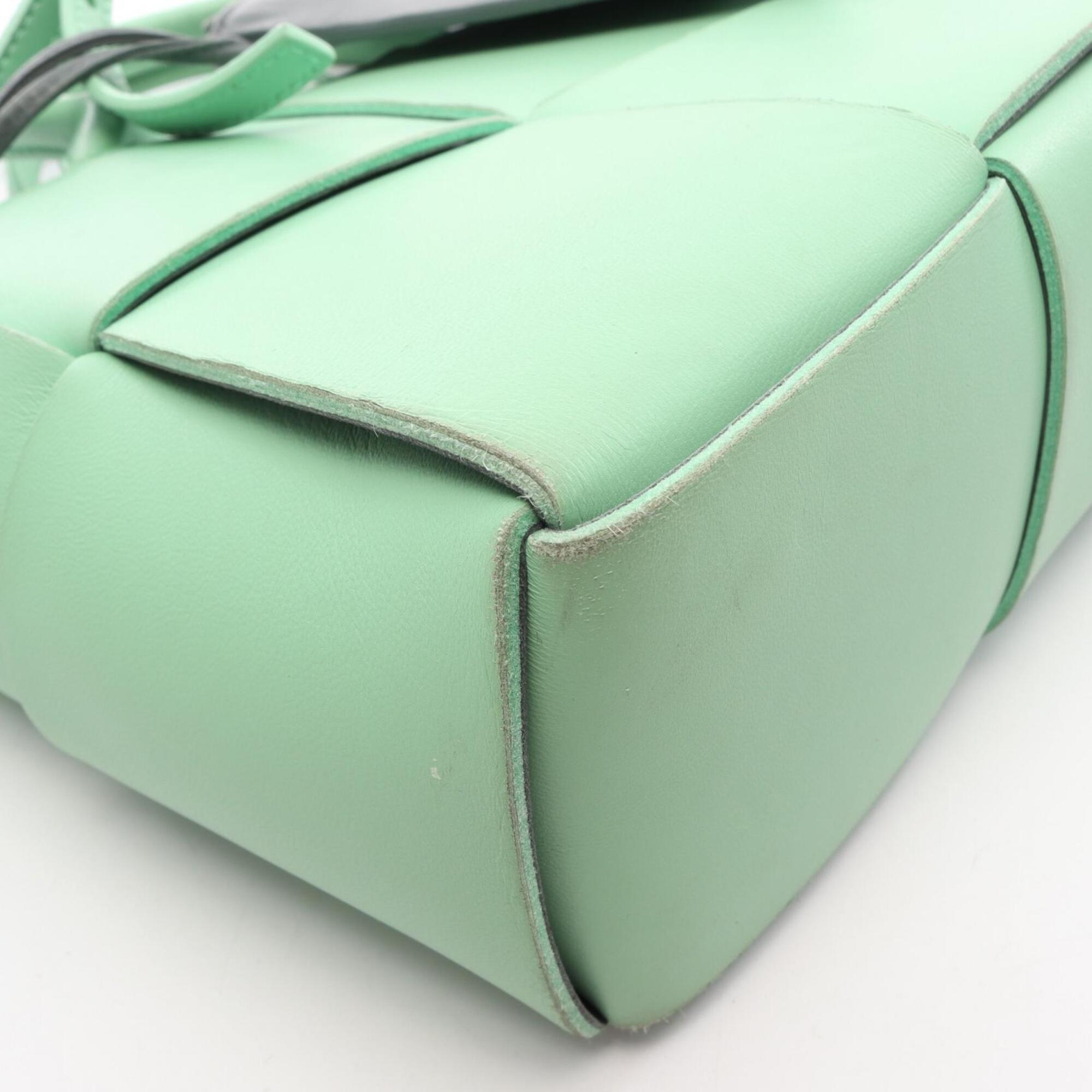 Bottega Veneta Green Leather Handbag Pouch Tote Bag (Pre-Owned)