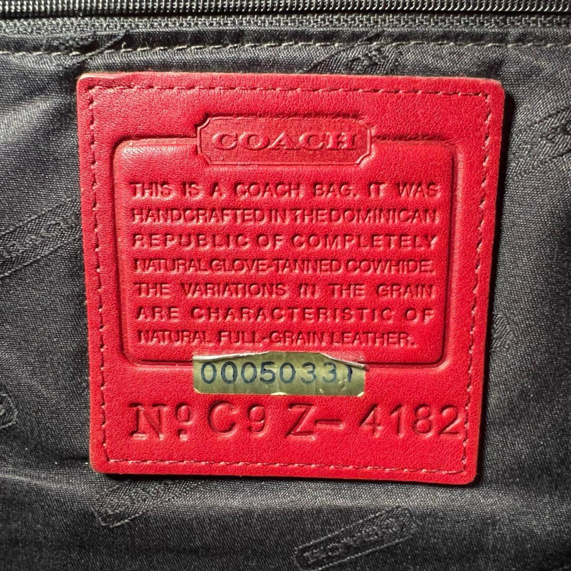 Coach Red Color Leather Handbag Tote Bag (Pre-Owned)