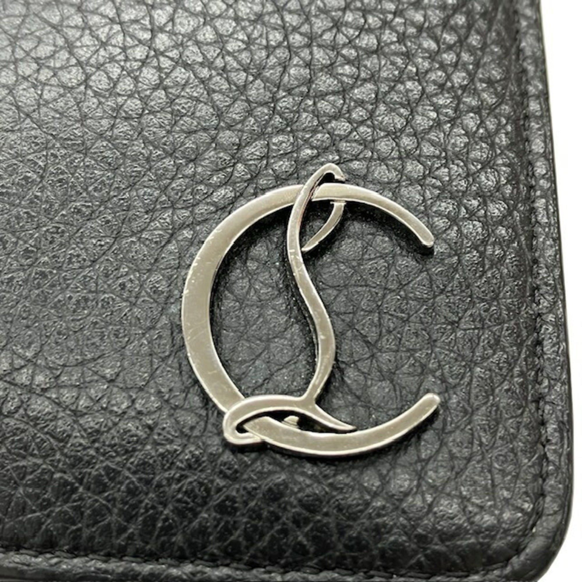 Christian Louboutin Black Red Color Leather Coin Purse/Coin Case (Pre-Owned)