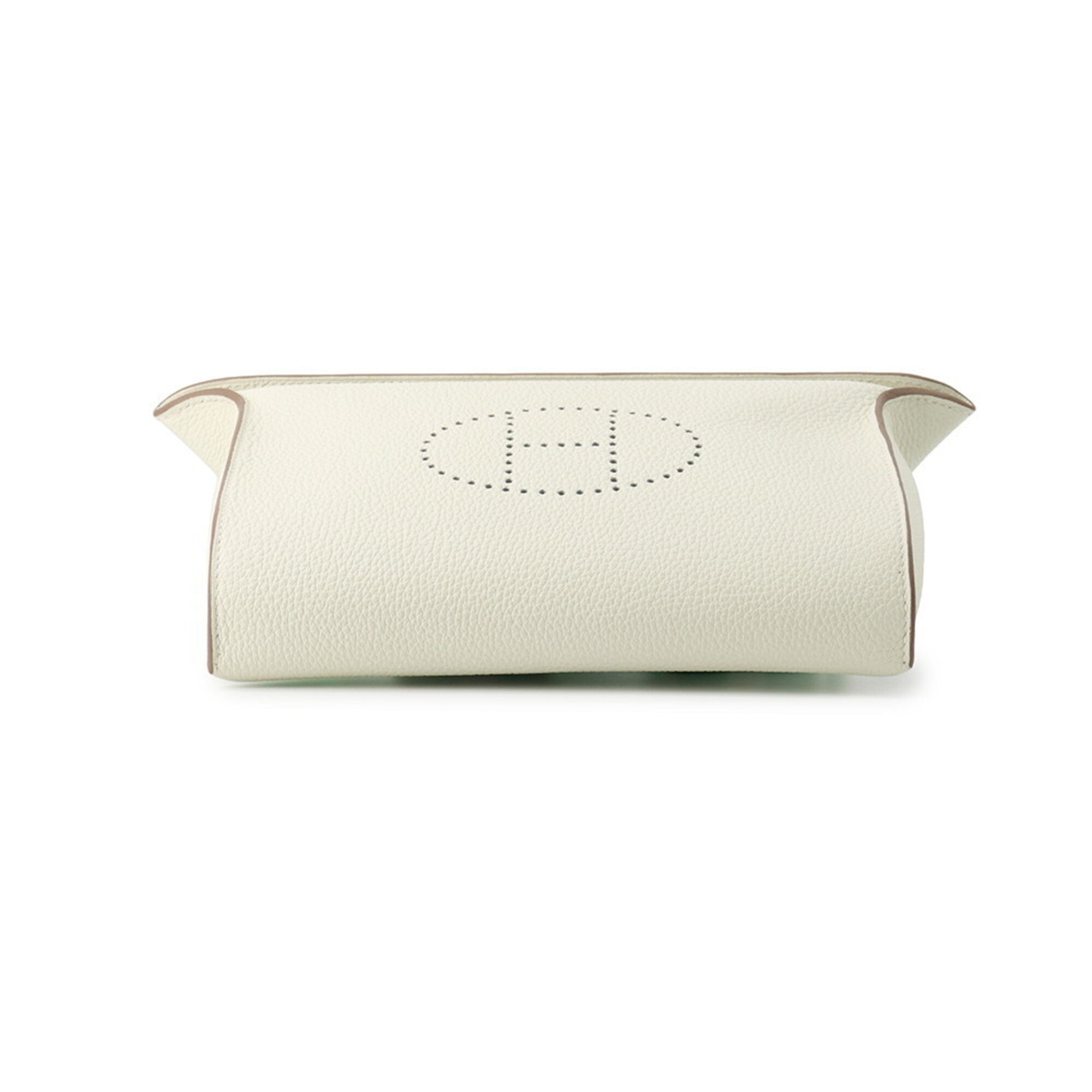 Hermes Green White Togo Leather Handbag Shoulder Bag (Pre-Owned)