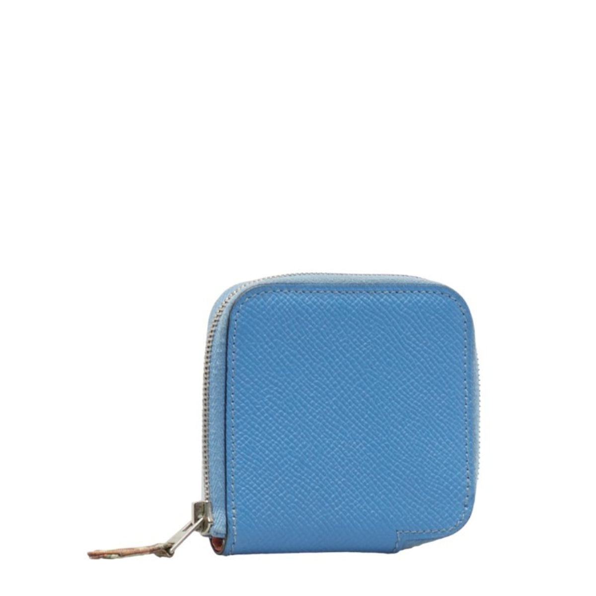 Hermes Silk'in Blue Leather Coin Purse/Coin Case (Pre-Owned)