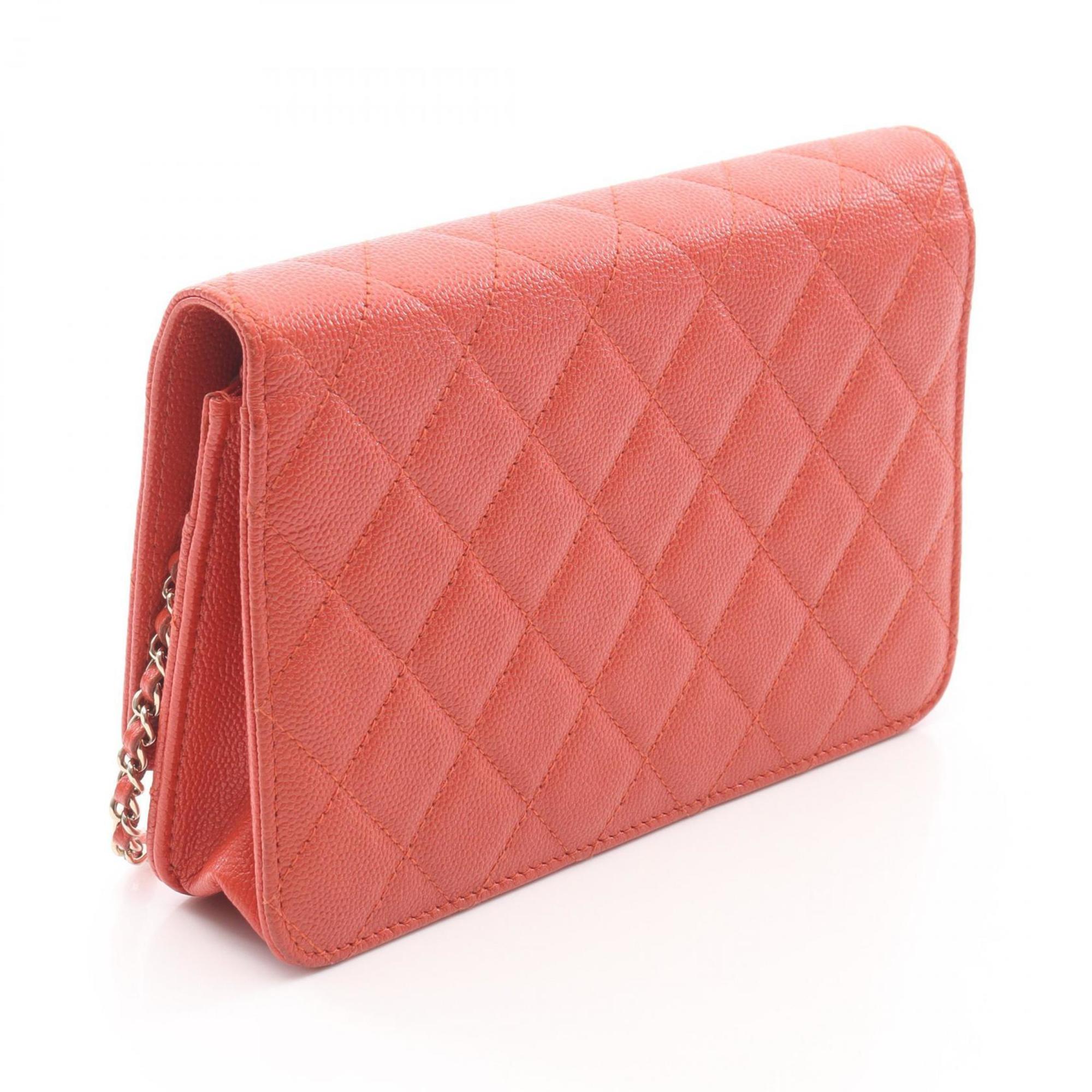 Chanel Orange Leather Shoulder Bag (Pre-Owned)