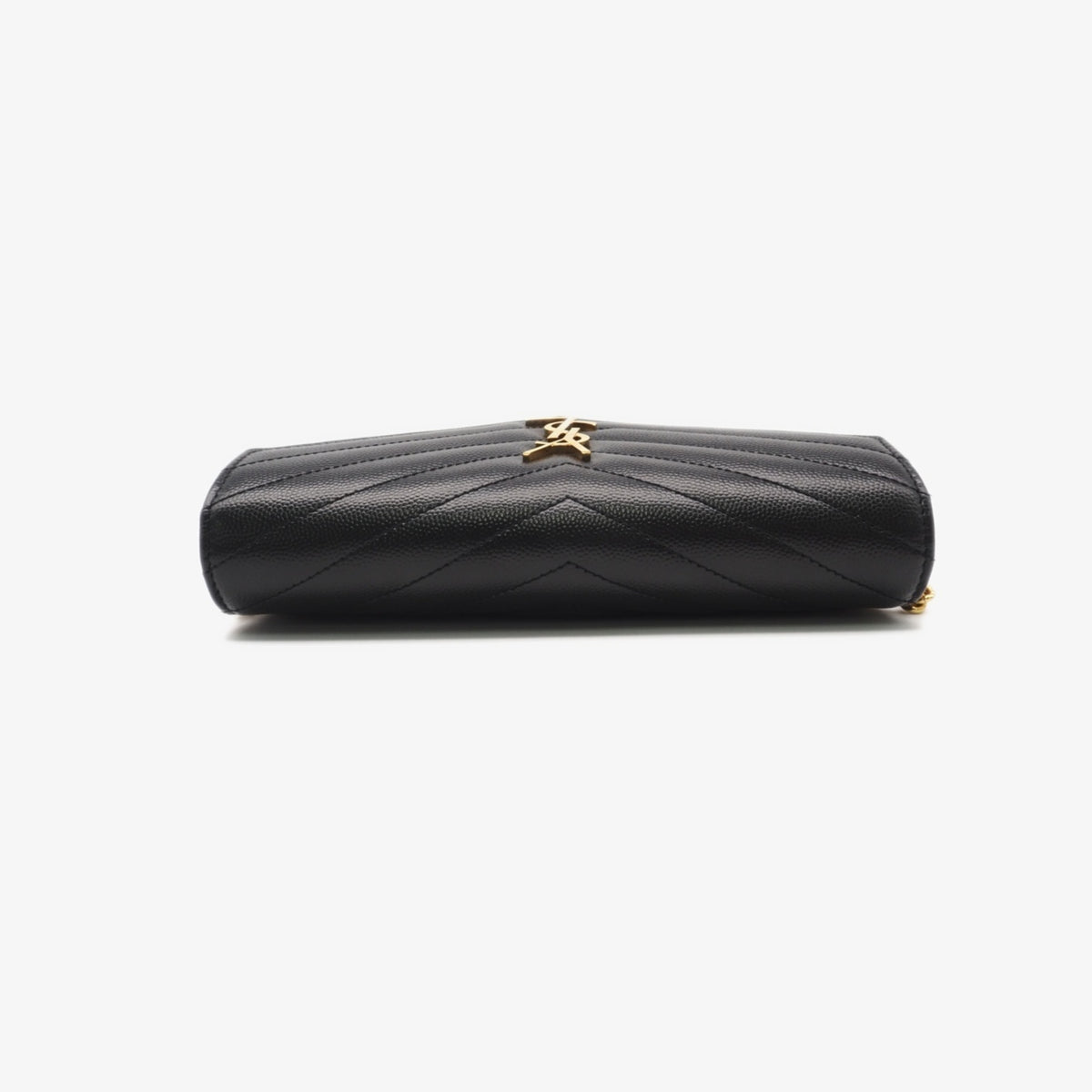 Yves Saint Laurent Black Leather Chain/Shoulder Wallet (Pre-Owned)