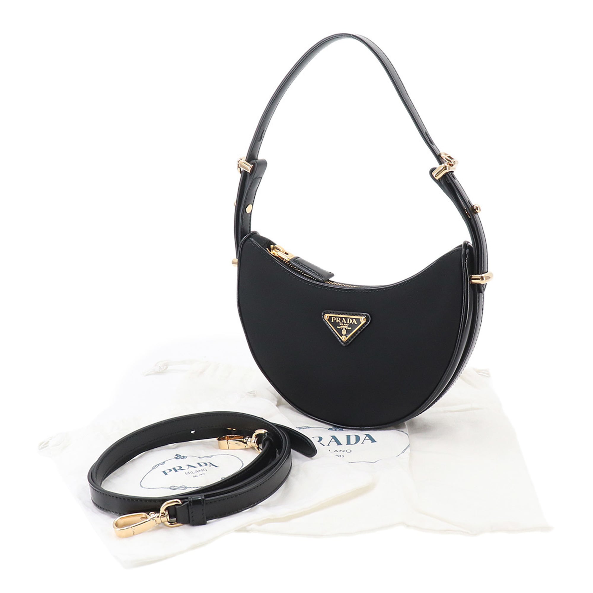 Prada Black Nylon Leather Handbag (Pre-Owned)