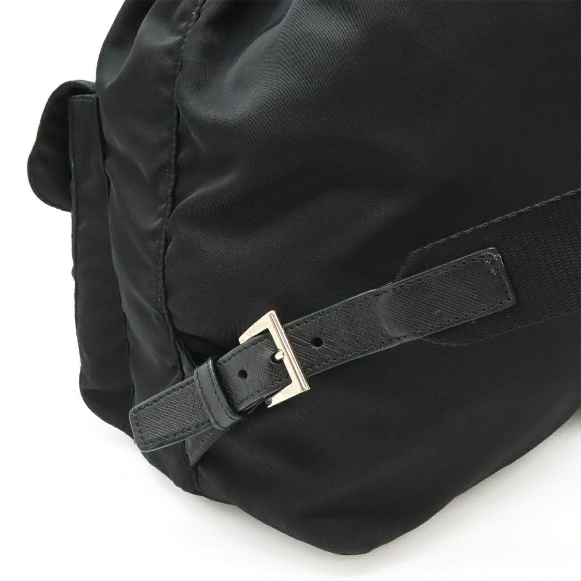 Prada Black Nero Nylon Leather Backpack (Pre-Owned)