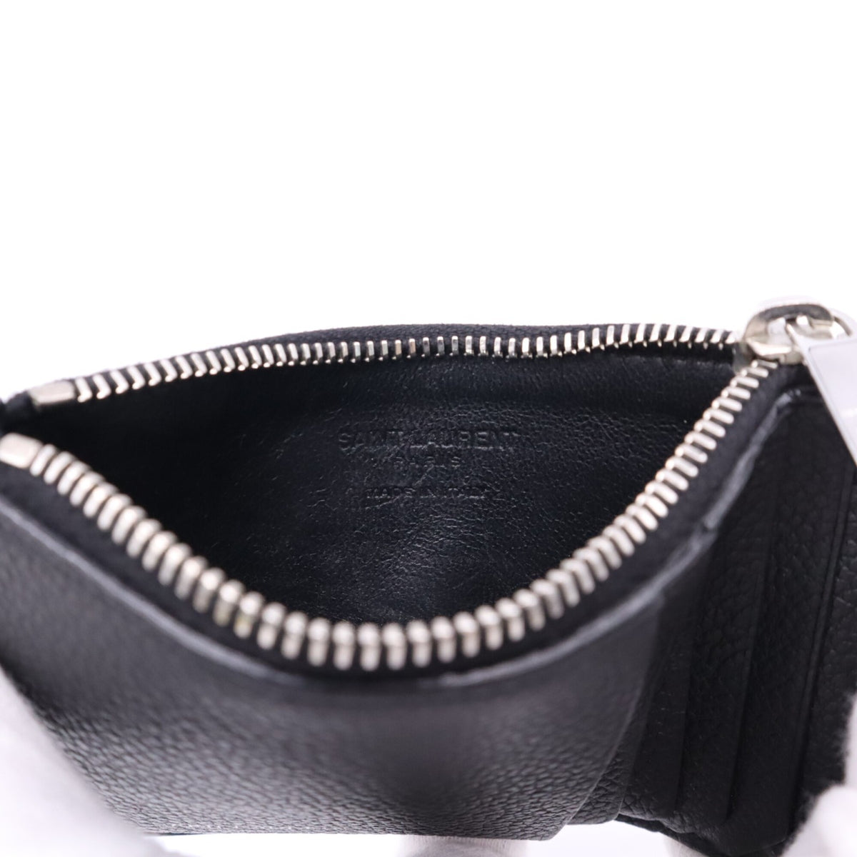 Yves Saint Laurent Black Leather Coin Purse/Coin Case (Pre-Owned)