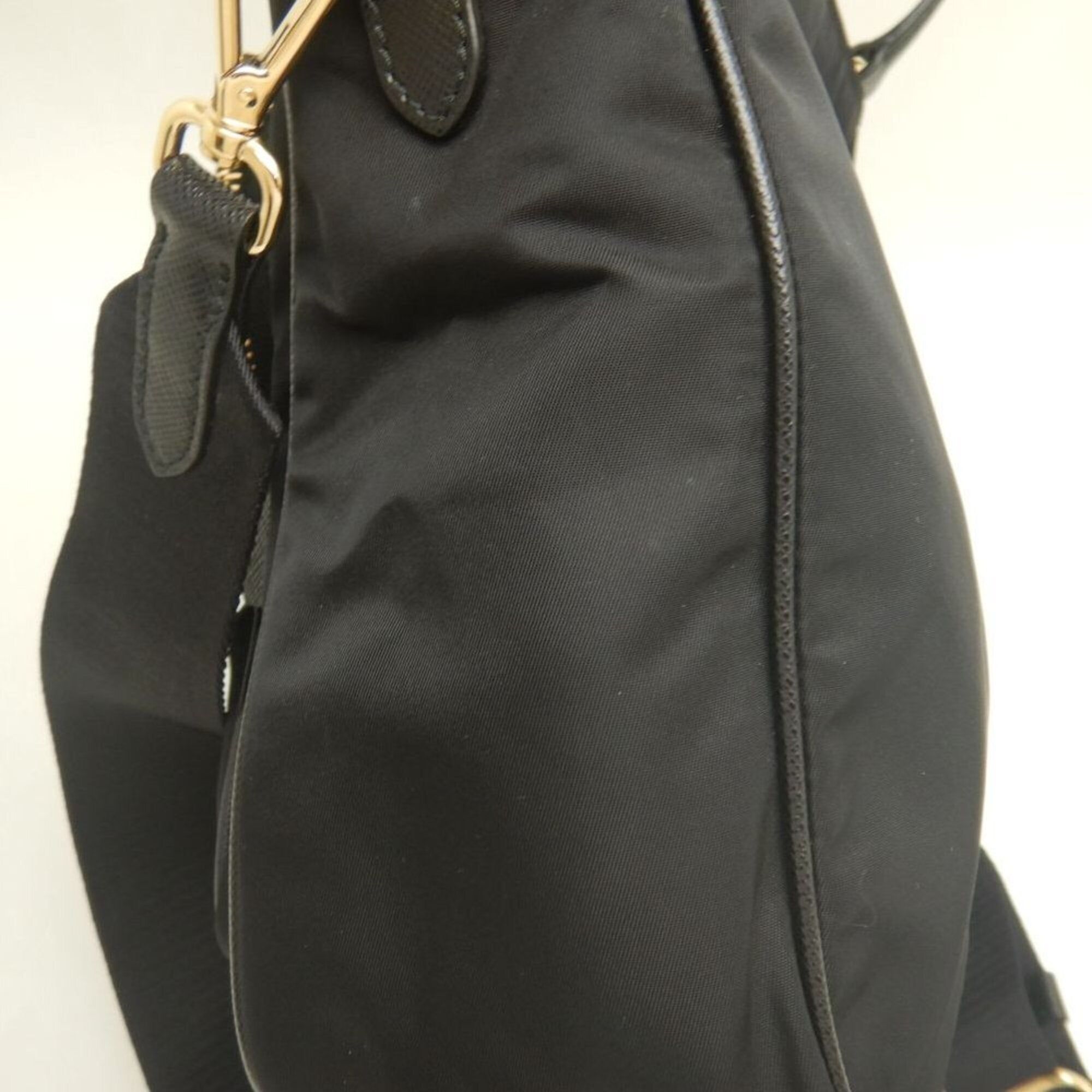 Prada Black Nylon Leather Handbag (Pre-Owned)