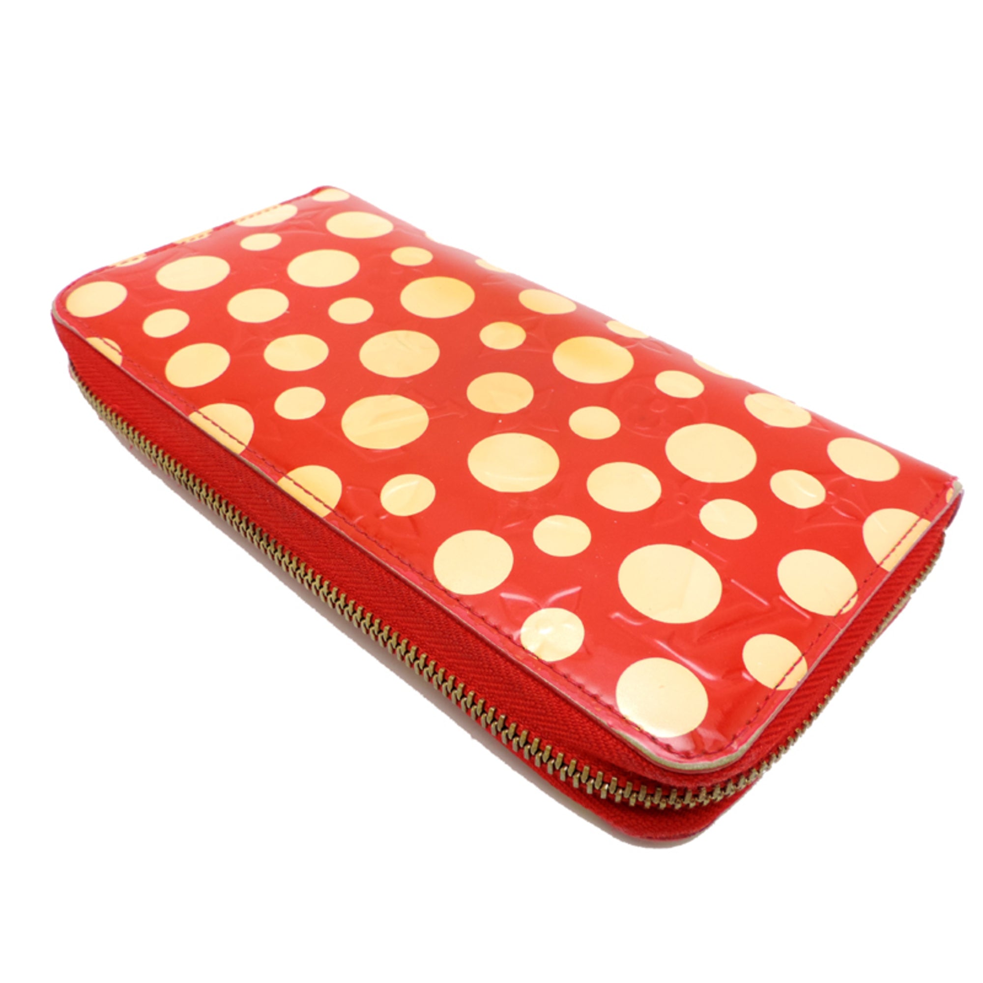 Louis Vuitton Red Color Rouge White Vernis Long Wallet (Bi-Fold) (Pre-Owned)
