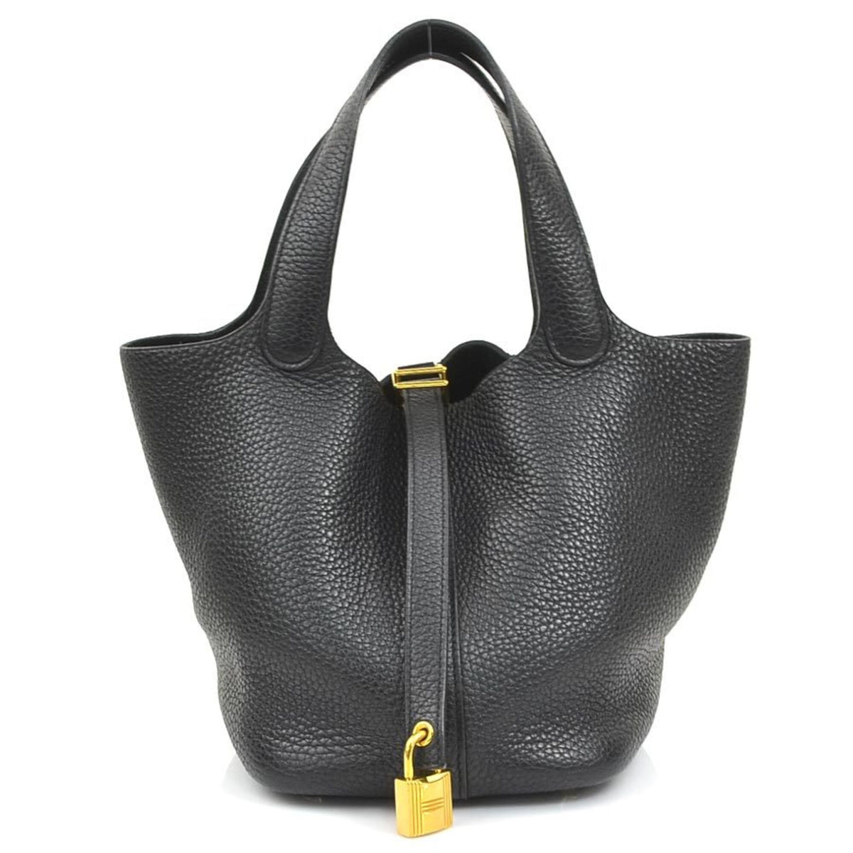 Hermes Black Taurillon Clemence Leather Handbag (Pre-Owned)
