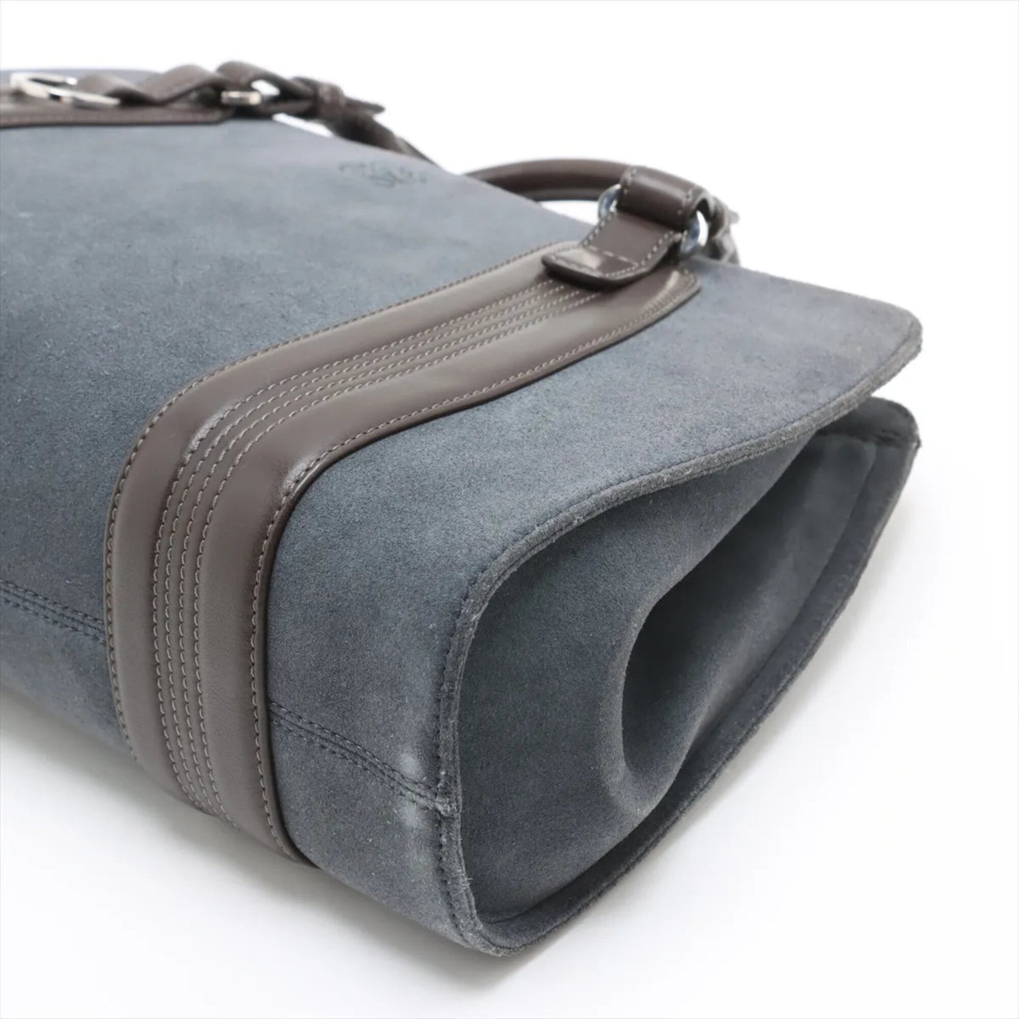 Loewe Blue Brown Leather Handbag Tote Bag (Pre-Owned)