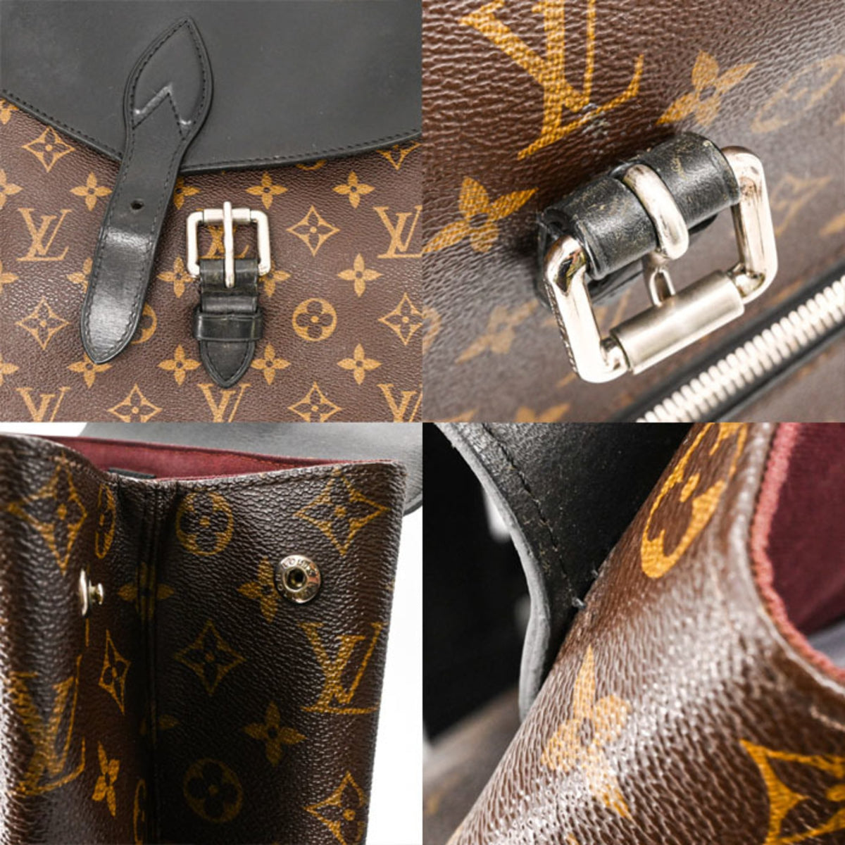 Louis Vuitton Black Brown Monogram Macassar Backpack (Pre-Owned)