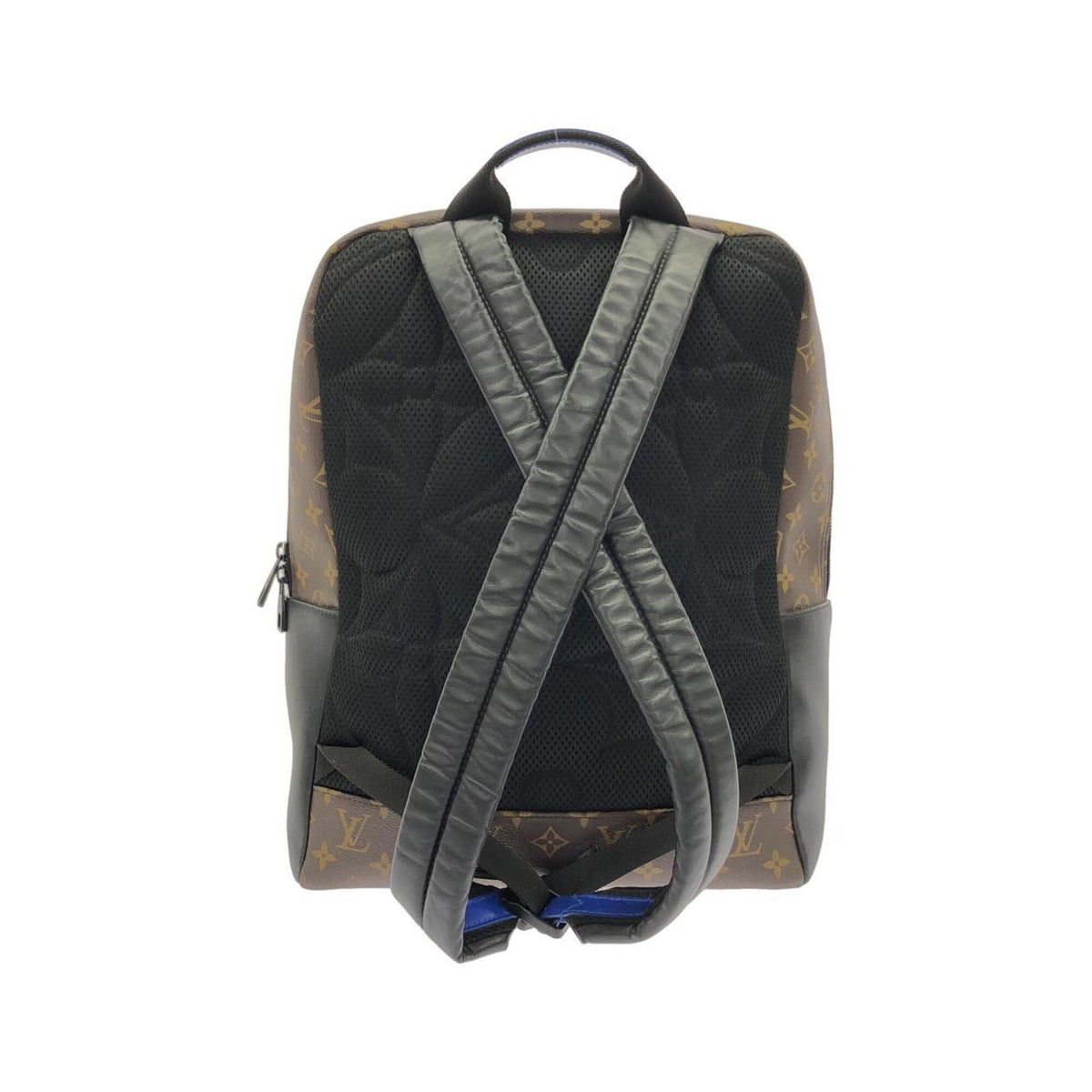 Louis Vuitton Monogram Macassar Blue Marron Coated Canvas Leather Backpack (Pre-Owned)